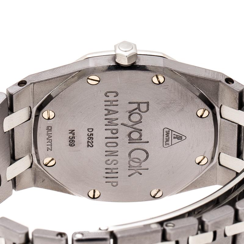 Contemporary Audemars Piguet Grey Tantalum Stainless Steel Diamond Women's Wristwatch 33 mm