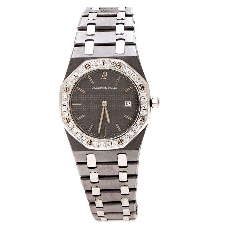 Audemars Piguet Grey Tantalum Stainless Steel Diamond Women's Wristwatch 33 mm