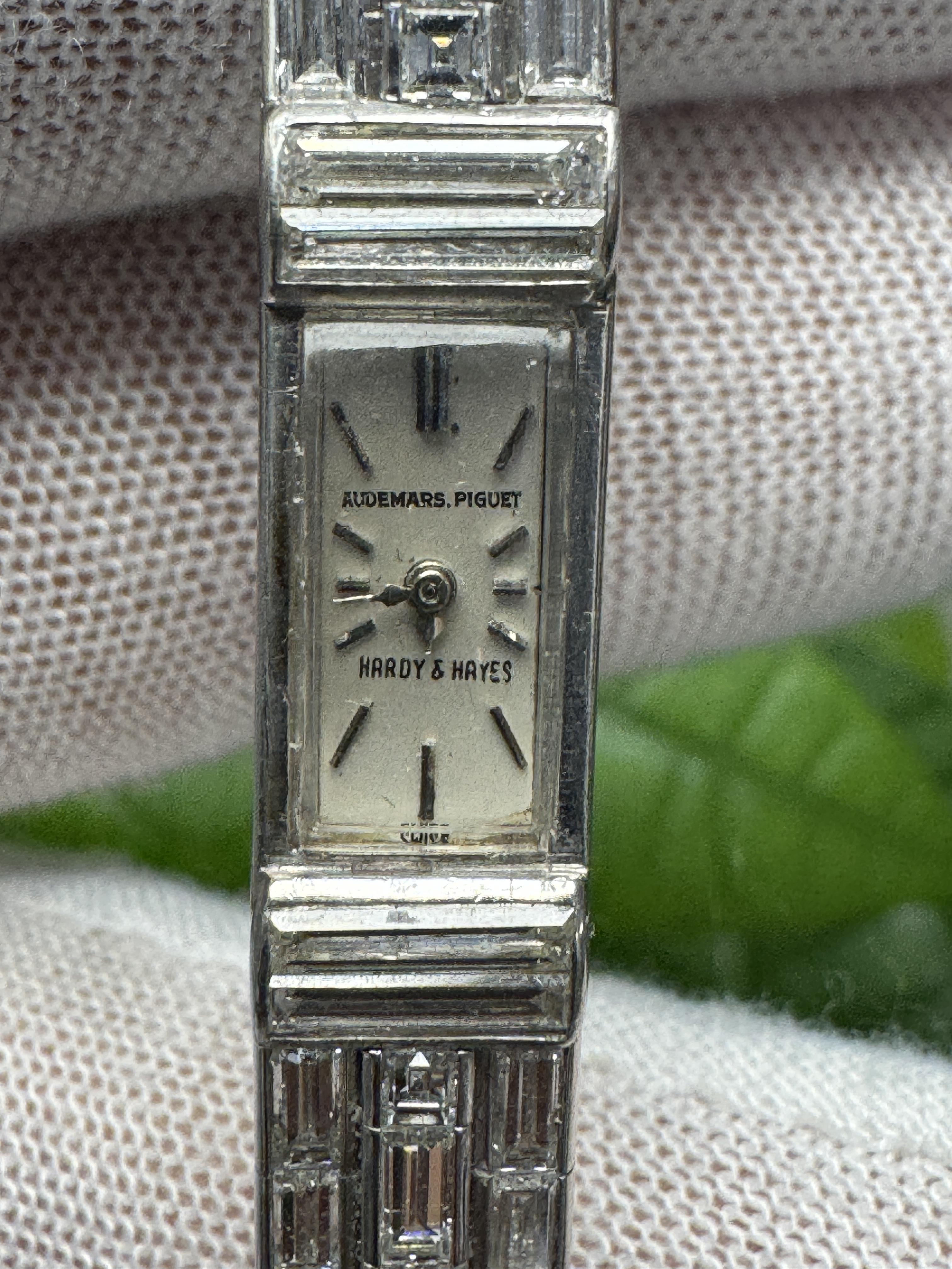 Audemars Piguet & Hardy & Hayes Platinum Diamond Vintage Ladies Watch Damen im Angebot