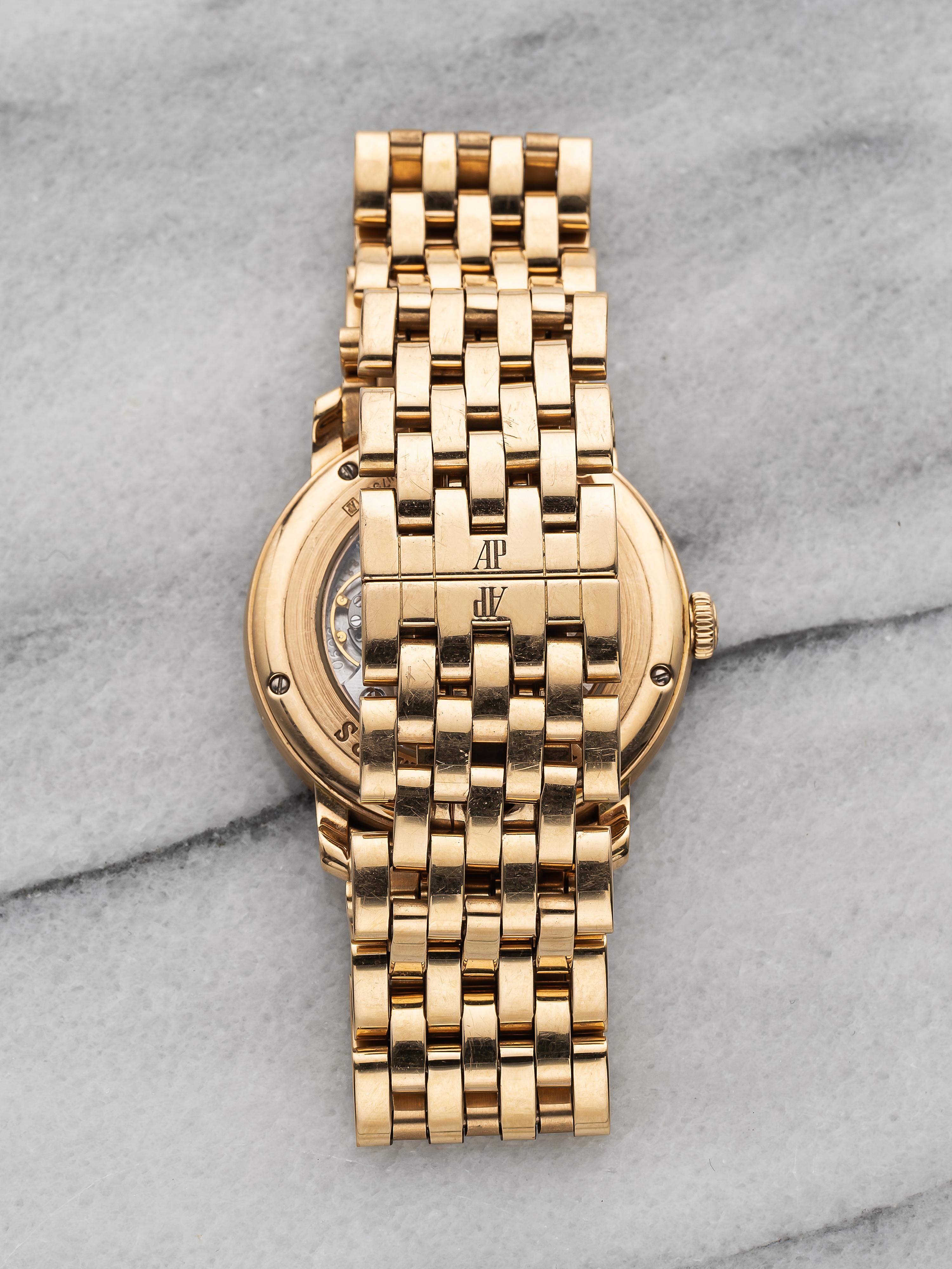 Audemars Piguet Juels 18K Rose Gold 2014 White Guilloche Dial Automatic 35mm Pap Bon état - En vente à New York, NY