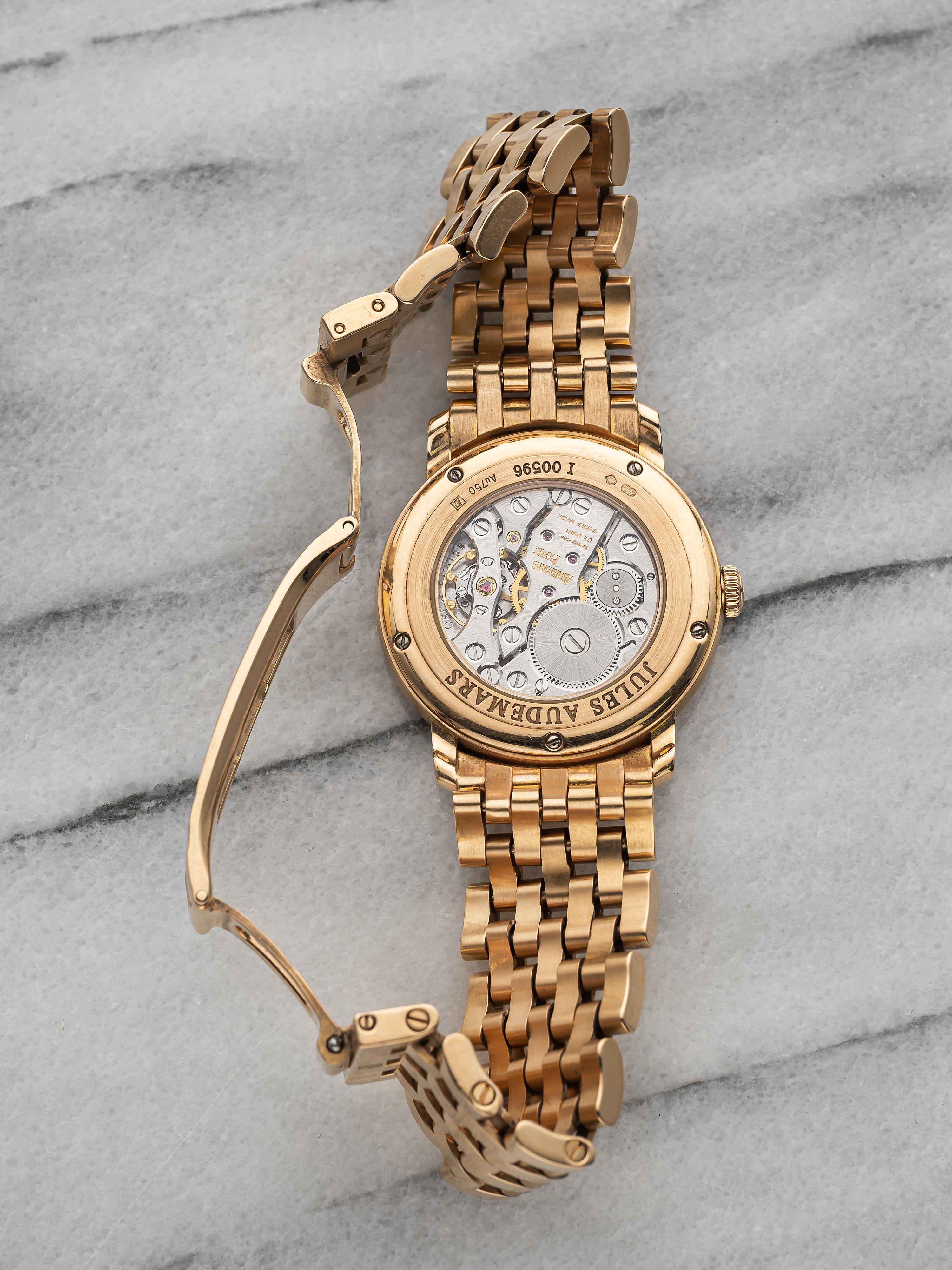 Audemars Piguet Juels 18K Rose Gold 2014 White Guilloche Dial Automatic 35mm Pap en vente 1