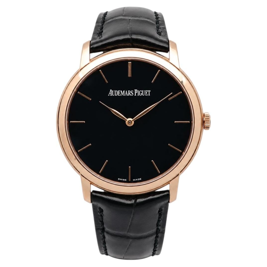 Reloj Audemars Piguet Jules 15180OR.OO.A002CR.01 de oro rosa de 18 quilates con esfera negra en venta