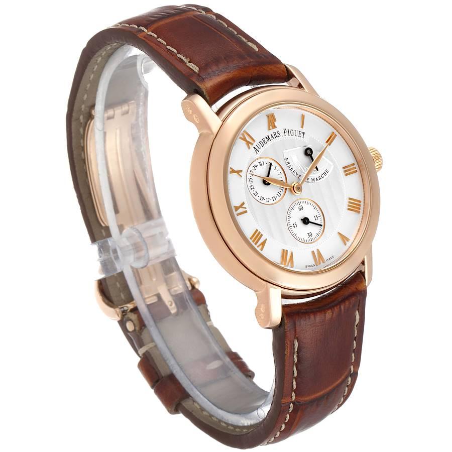 Audemars Piguet Jules 18k Rose Gold Men's Watch 25955OR Box Papers In Excellent Condition For Sale In Atlanta, GA