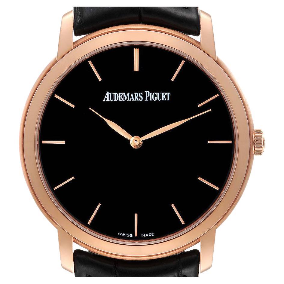 Audemars Piguet Jules Extra-Thin Rose Gold Mens Watch 15180OR Papers For Sale