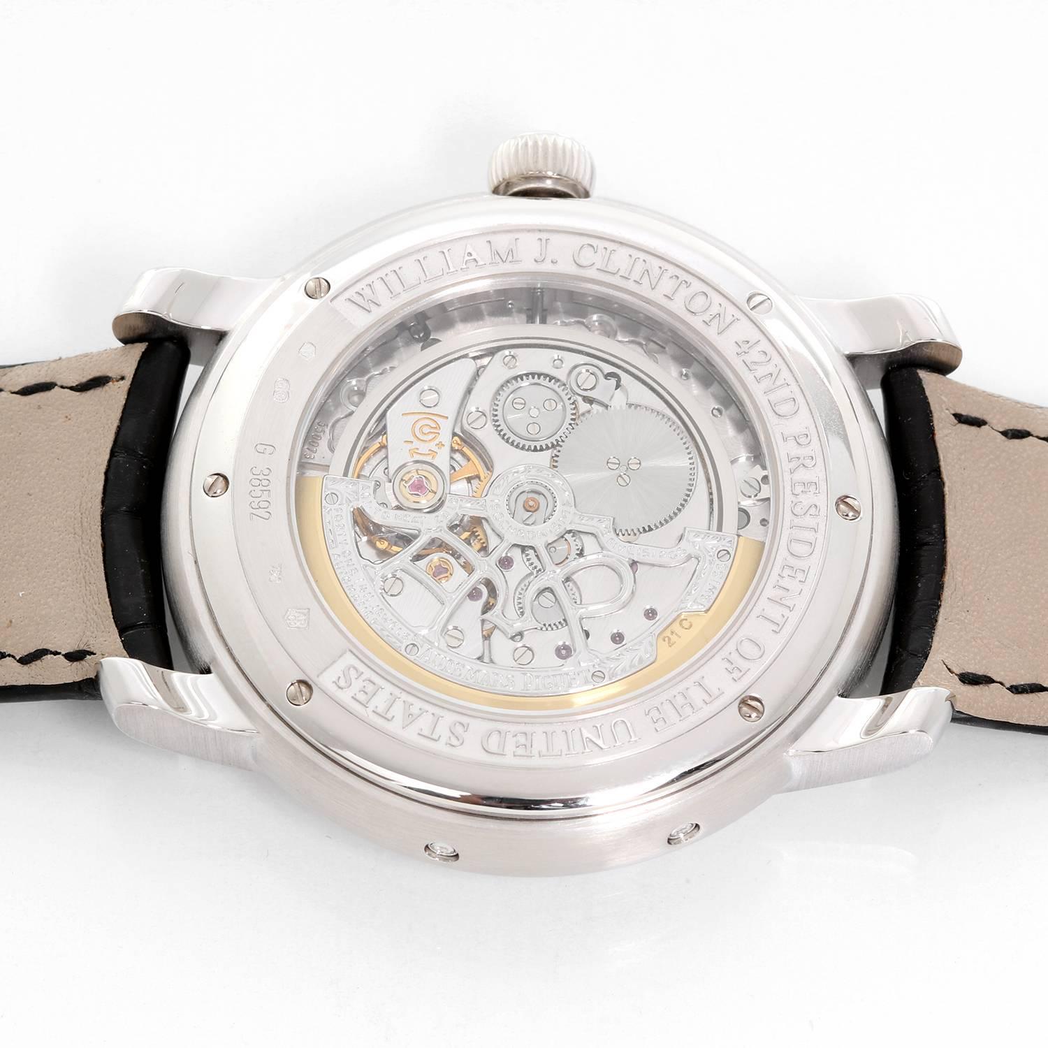 Audemars Piguet Jules Audemars Clinton Foundation 26258BC.OO.D002CR.0157 -  Automatic. 18K White Gold ( 39 mm ) ; case back engraved with the seal of President Clinton, 