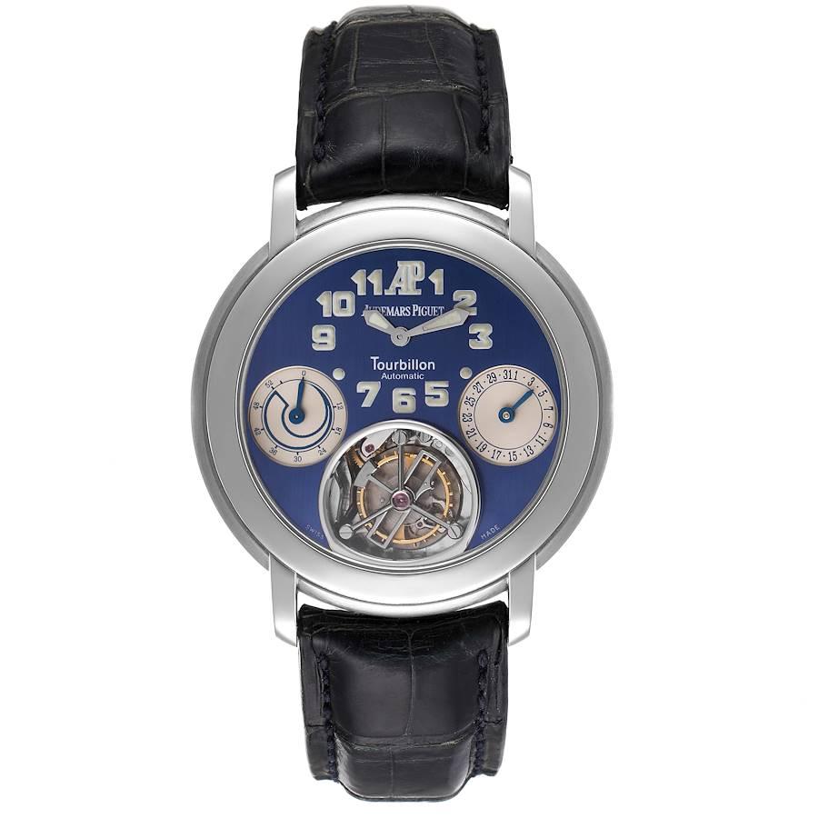 Audemars Piguet Jules Audemars Tourbillon Platin Herrenuhr 25964PT Karte. Automatisches Tourbillonwerk mit Selbstaufzug. Platingehäuse mit 40 mm Durchmesser. Die Medaille 
