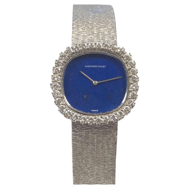 Audemars Piguet Ladies White Gold Diamond and Lapis Dial Mechanical ...