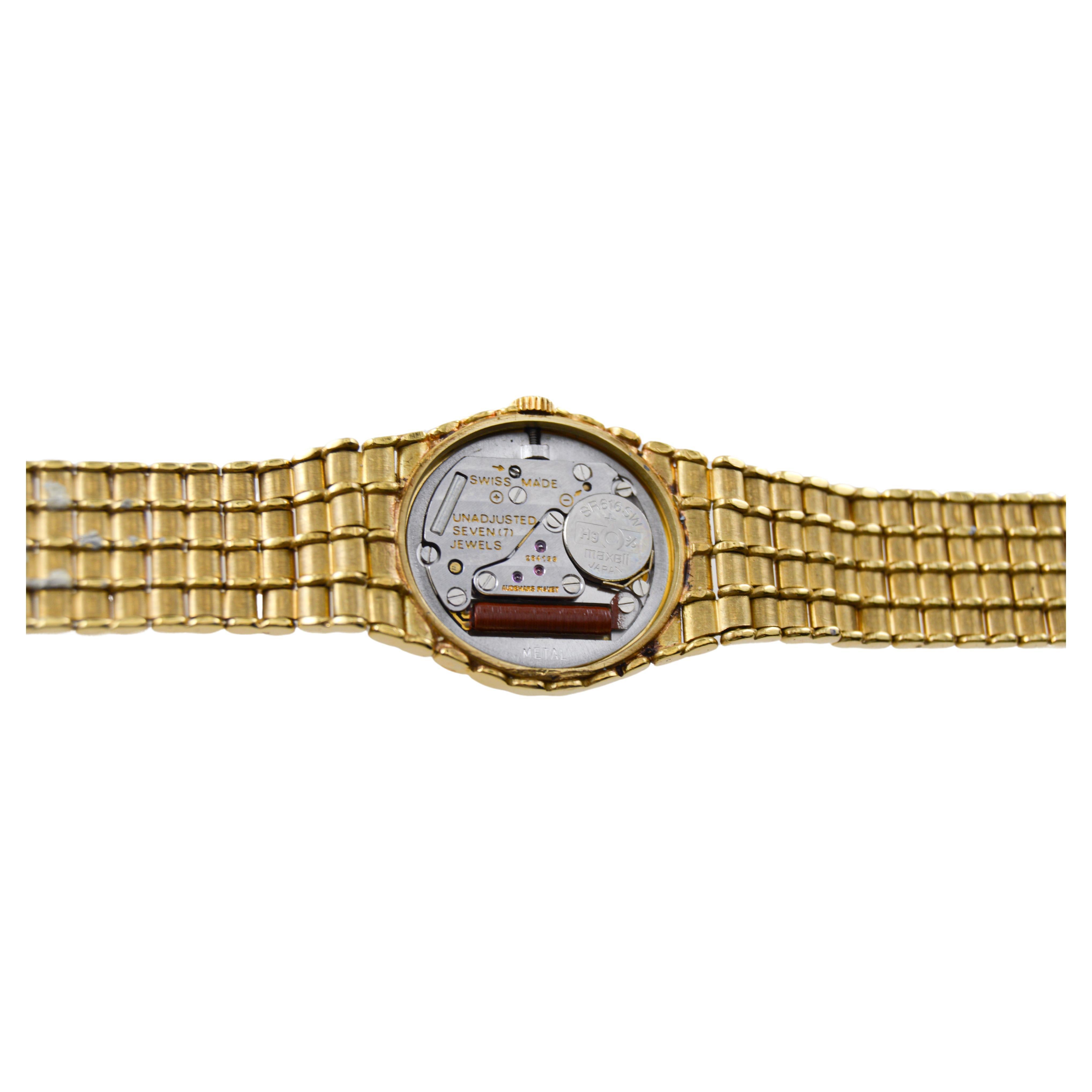 Audemars Piguet Ladies Yellow Gold Bamboo Bracelet Dress Style Quartz Watch 6