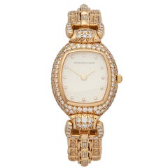 Audemars Piguet Ladies Yellow Gold Factory Diamonds Quartz Wristwatch