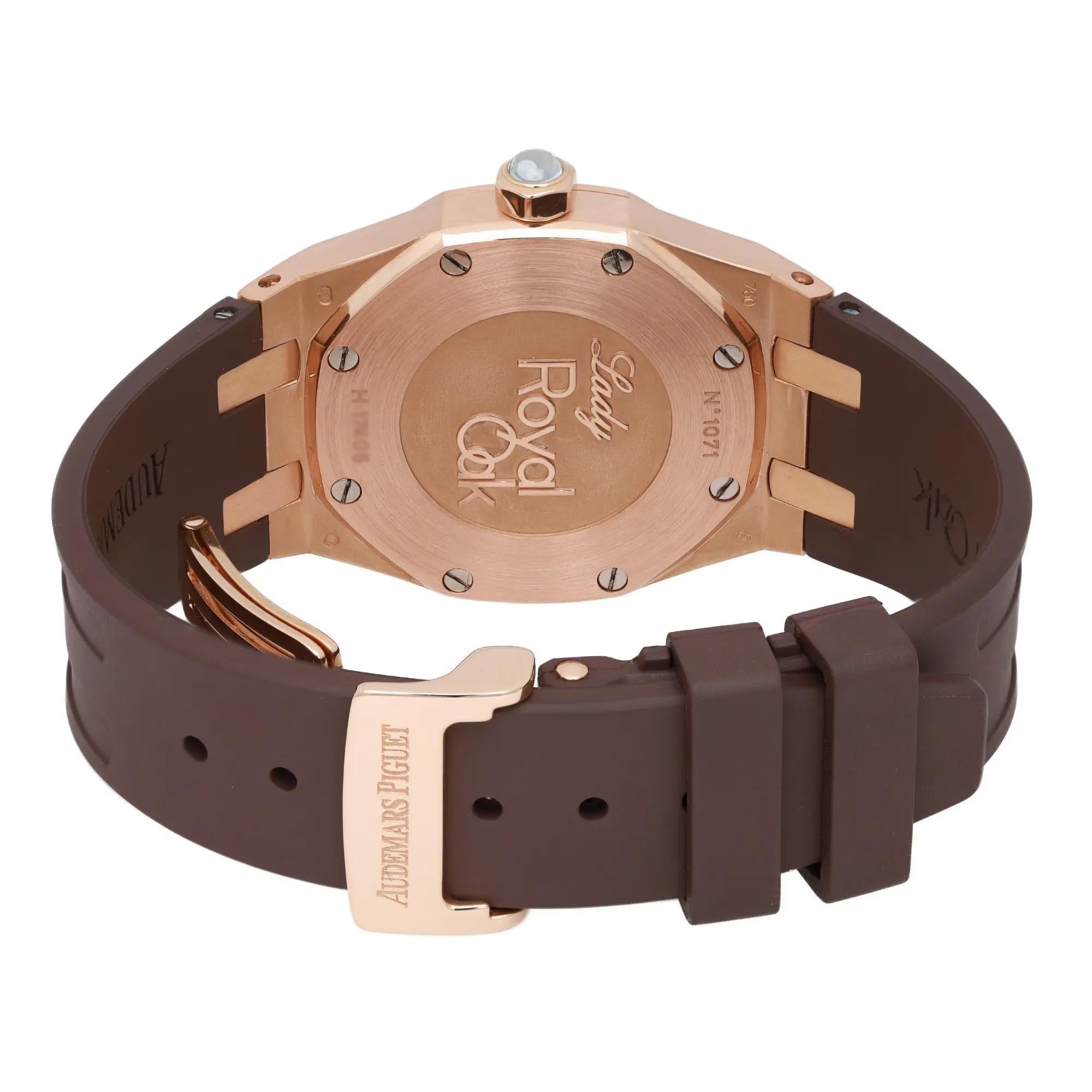 Audemars Piguet Lady Royal Oak 33mm Diamond Brown Dial Ladies Watch 67621OR 1