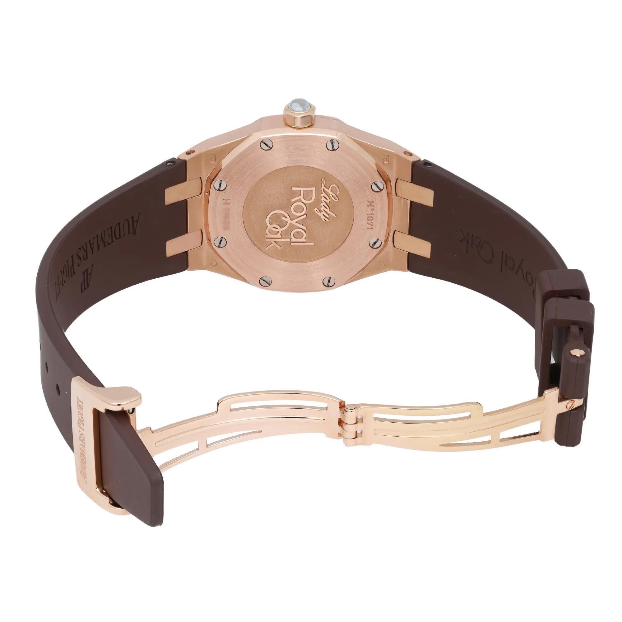 Audemars Piguet Lady Royal Oak 33mm Diamond Brown Dial Ladies Watch 67621OR 2