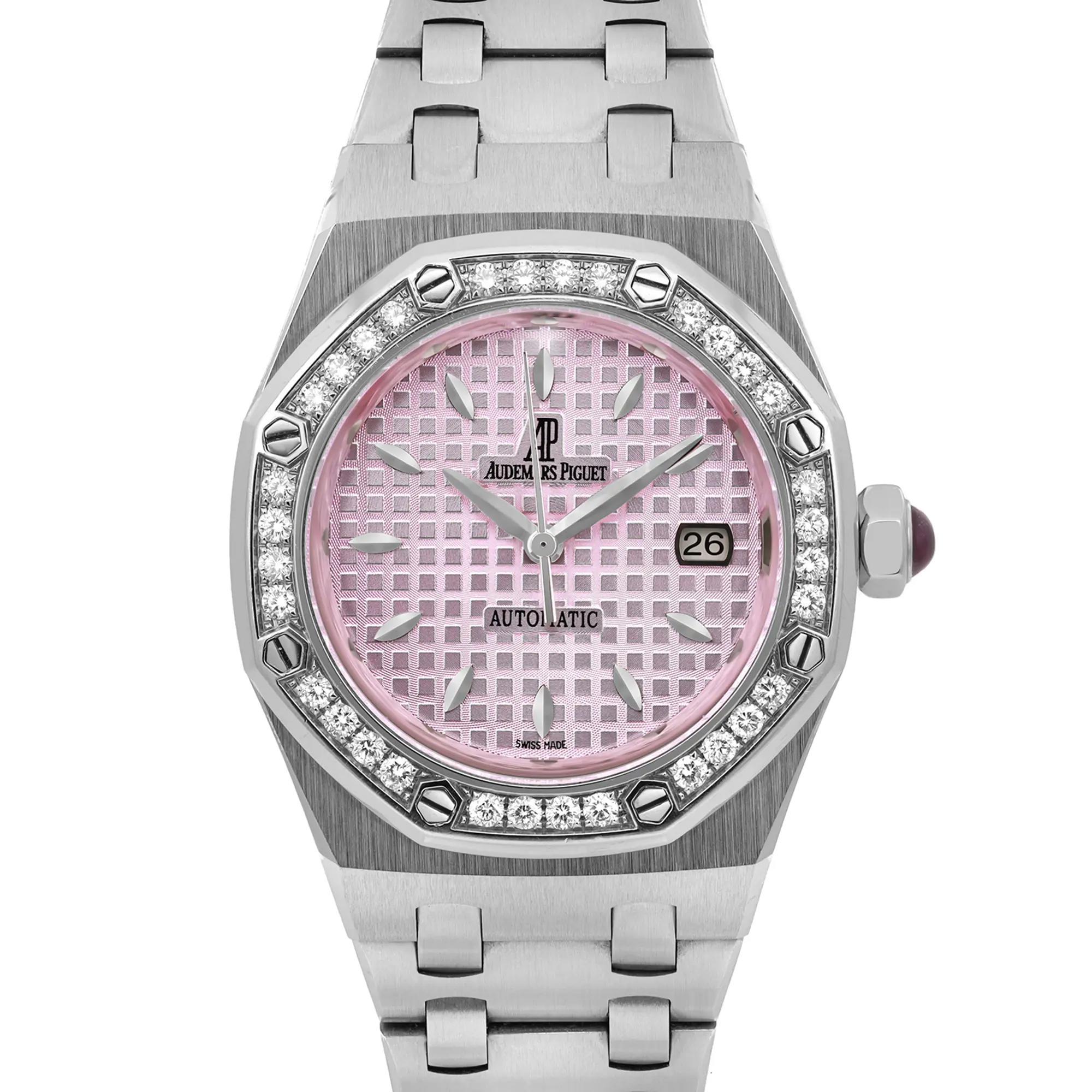 Pre-owned in excellent condition. Wrist fits 6 inches. Comes with a chronostore box and an authenticity card.

General Information
Brand: Audemars Piguet

Model: Lady Royal Oak

Model Number: 77321ST.ZZ.1230ST.02

Style: Luxury

Type: