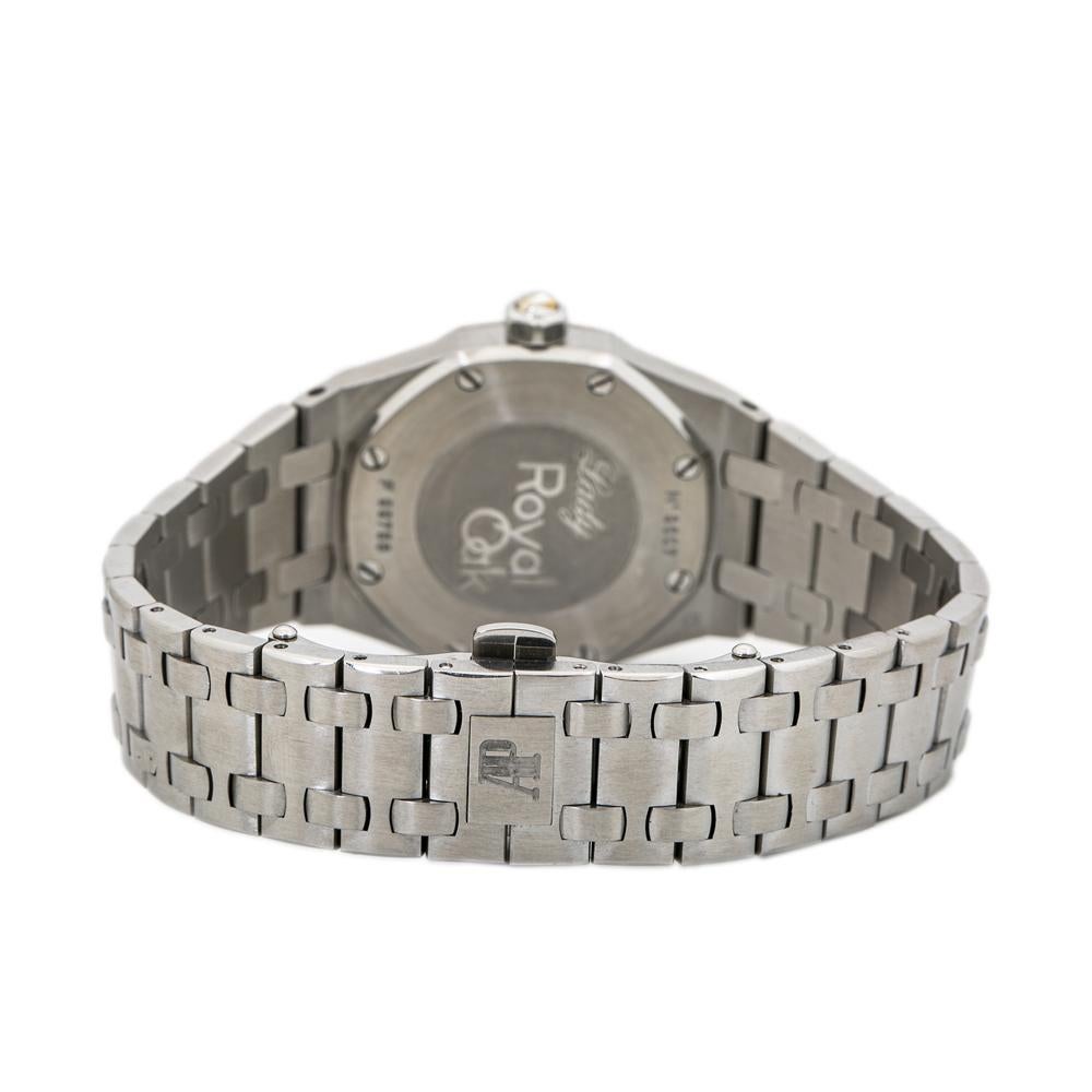 Contemporary Audemars Piguet Lady Royal Oak Offshore 67621ST Factory Diamond Steel Watch For Sale