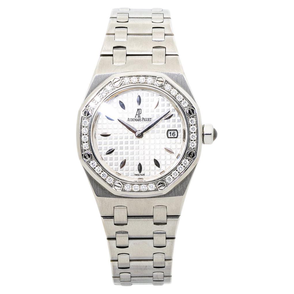Audemars Piguet Lady Royal Oak Offshore 67621ST Factory Diamond Steel Watch For Sale