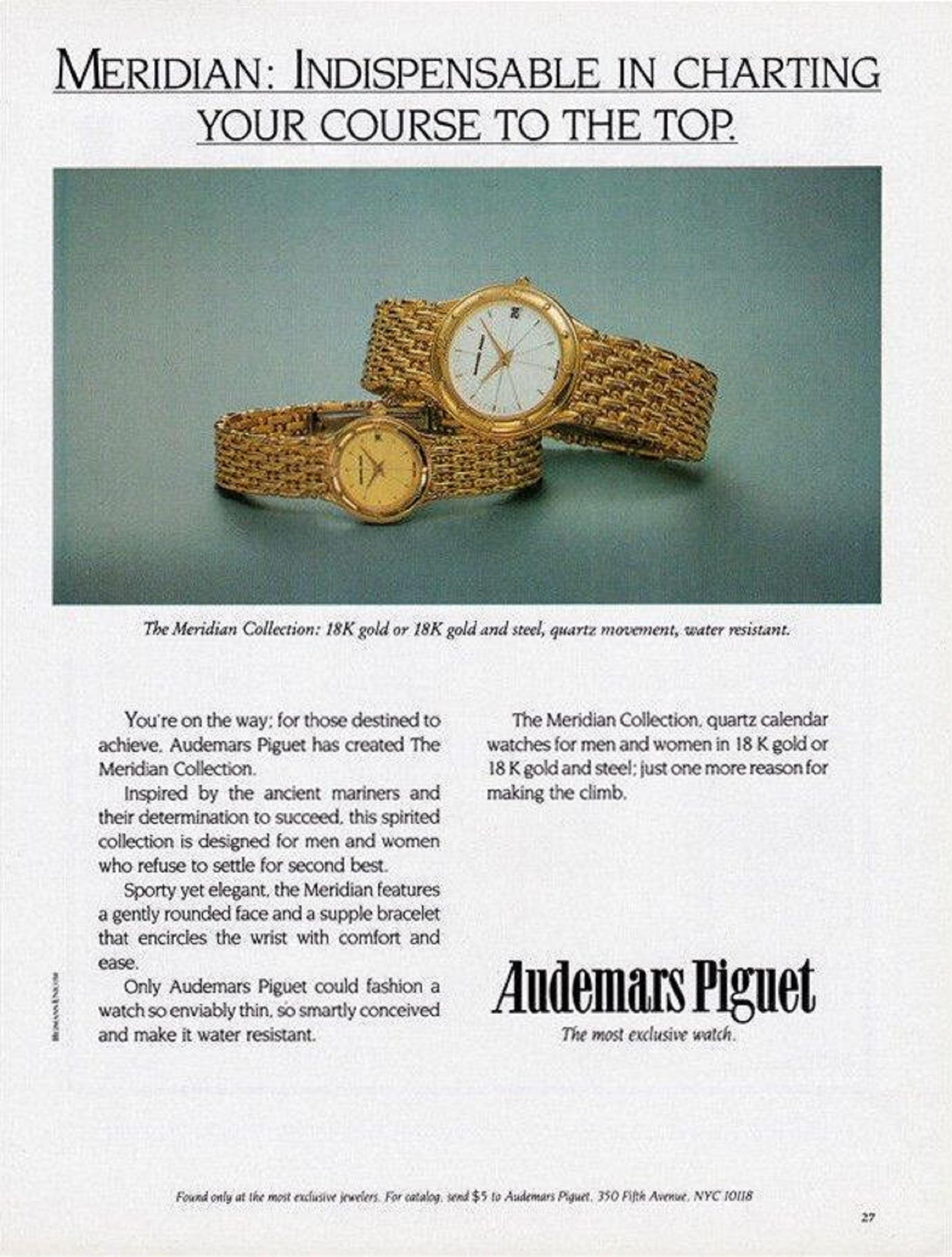 Audemars Piguet Montre Meridian pour femme avec bracelet en acier inoxydable et or 18 carats en vente 4