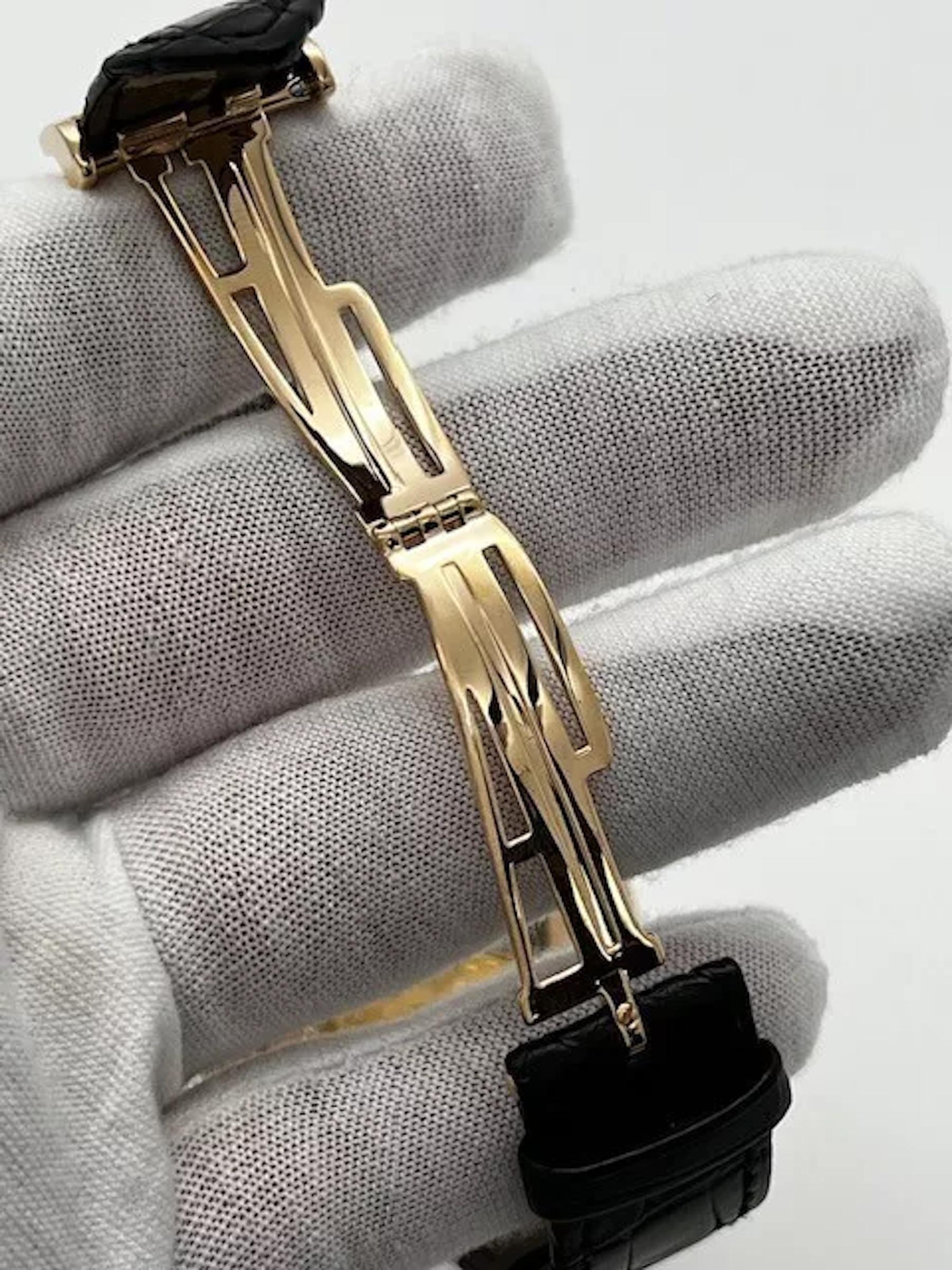 Style Number: 15320OR.OO.D002CR.01
Serial: G2****
Model: Audemars Piguet Millenary 
Case Material: 45mm
Band: Black Alligator Strap
Bezel: 18K Rose Gold
Dial: Black & Silver
Face: Sapphire Crystal
Case Size: 45mm
Includes: 
-AP Box &