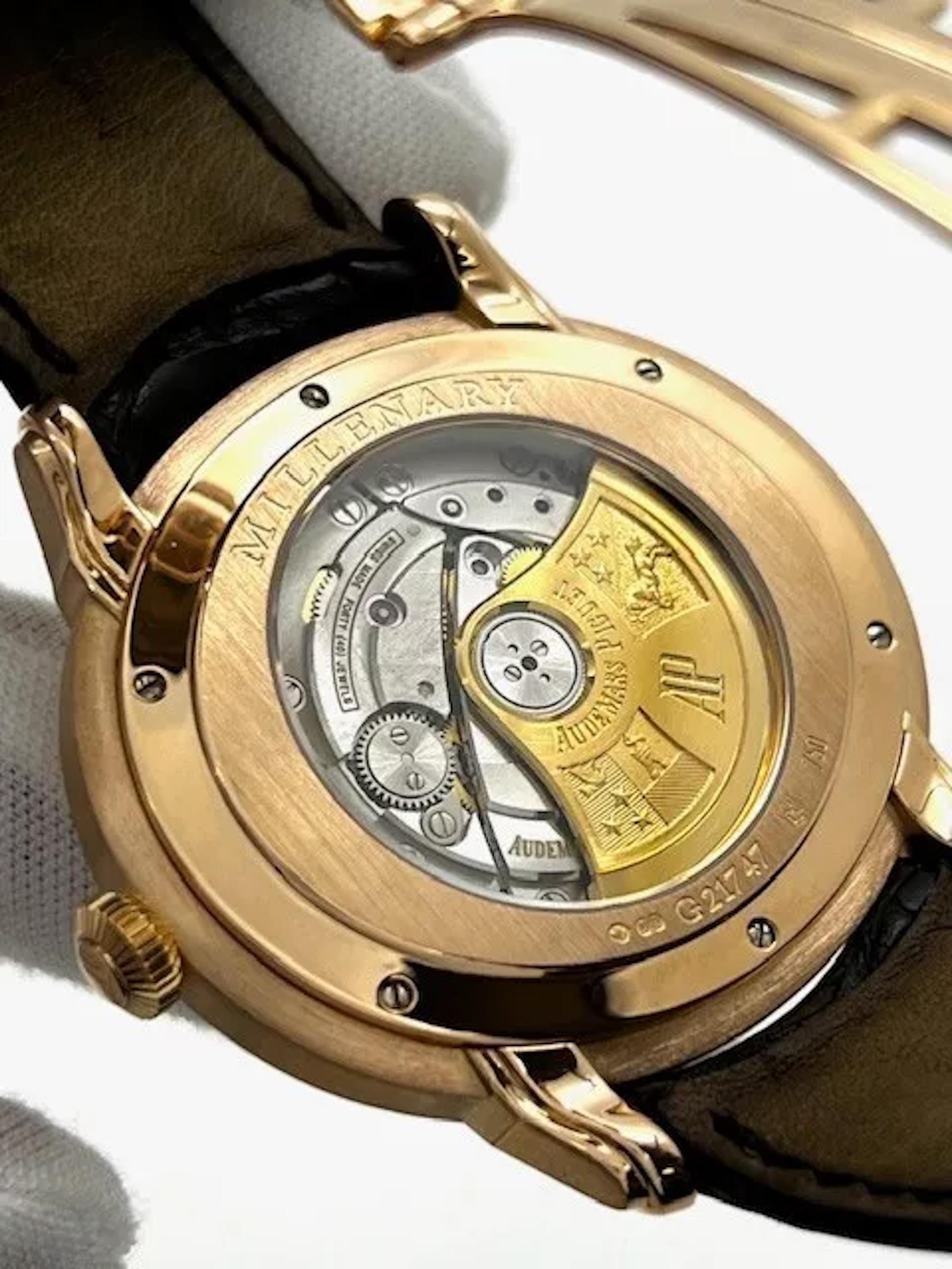 Audemars Piguet Millenary 15320OR.OO.D002CR.01 18K Rose Gold Box Papers For Sale 3