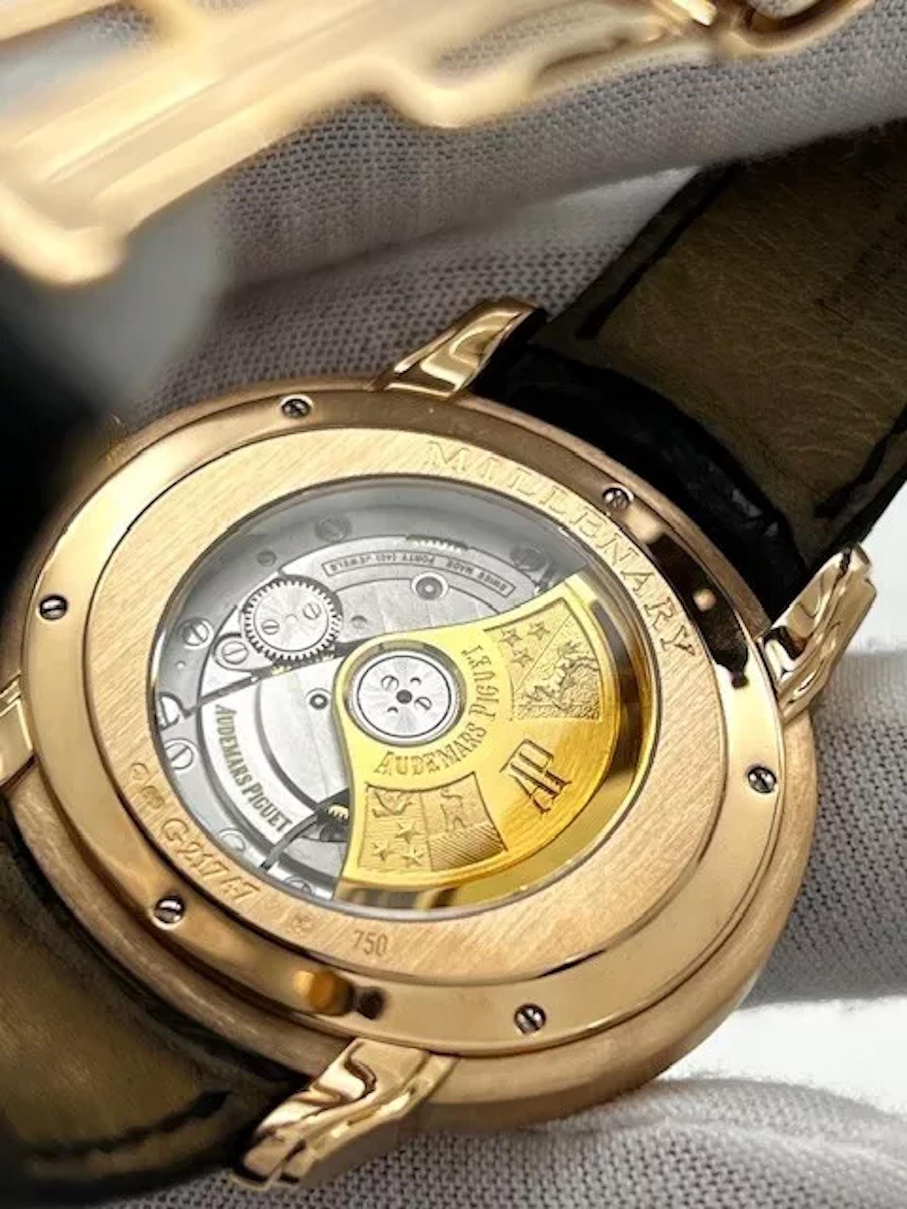 Audemars Piguet Millenary 15320OR.OO.D002CR.01 18K Rose Gold Box Papers For Sale 4