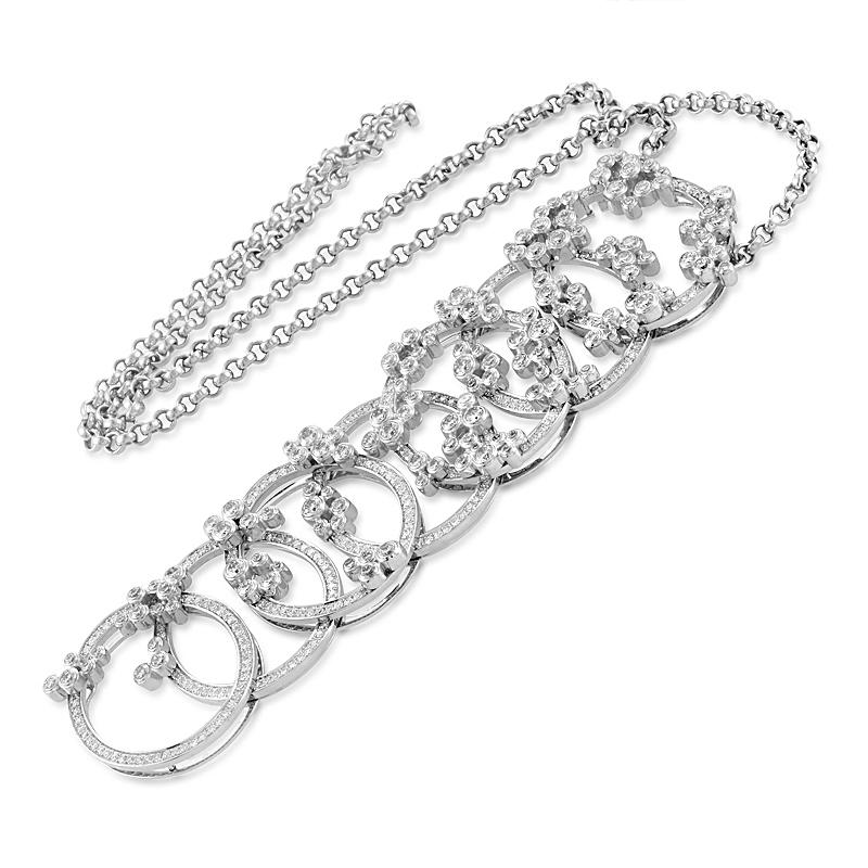 Audemars Piguet Millenary 18 Karat White Gold Diamond Pendant Necklace In New Condition In Southampton, PA