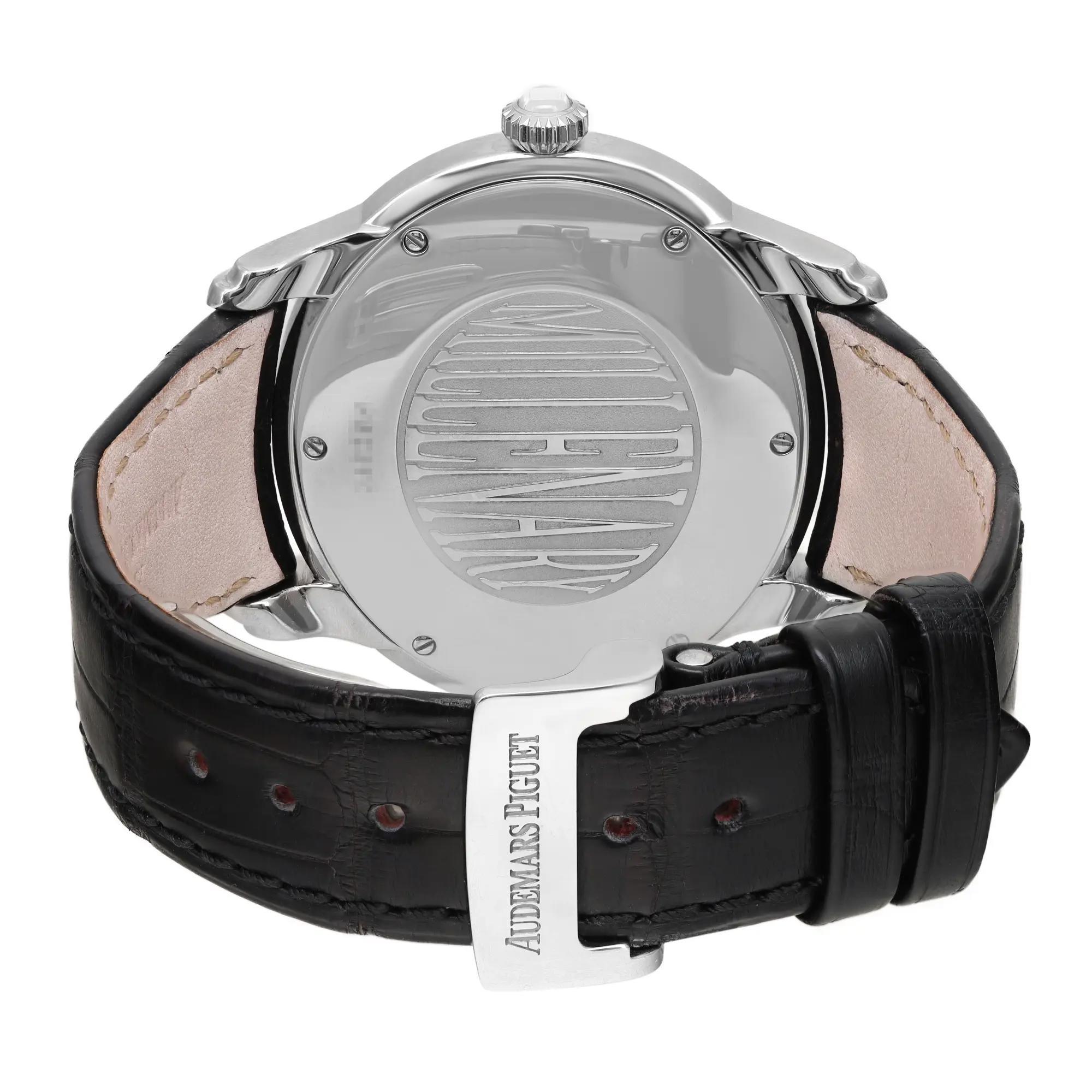 Audemars Piguet Millenary 39mm Steel Diamond Black Dial Ladies Watch 77301ST For Sale 2