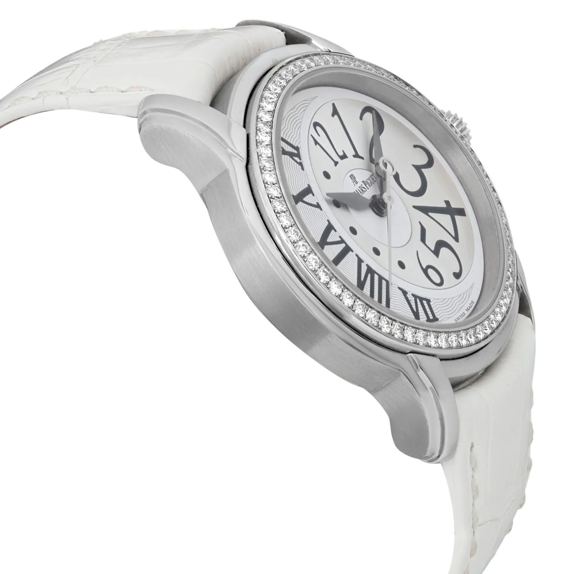 Audemars Piguet Montre Femme Millenary 39mm Steel Diamond Silver Dial 77301ST Bon état - En vente à New York, NY