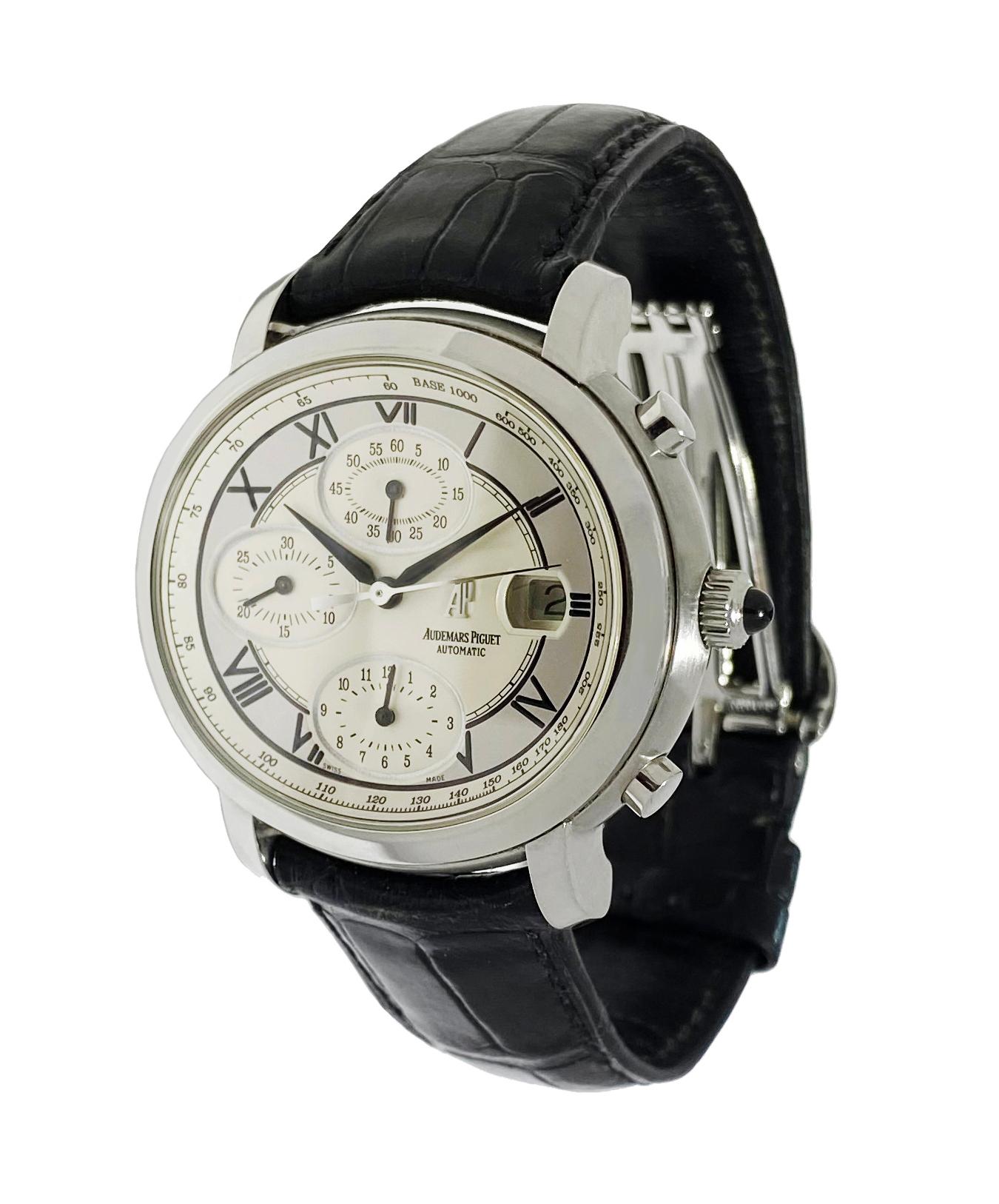 Audemars Piguet Millenary Chronograph Watch 25822ST In Excellent Condition In New York, NY
