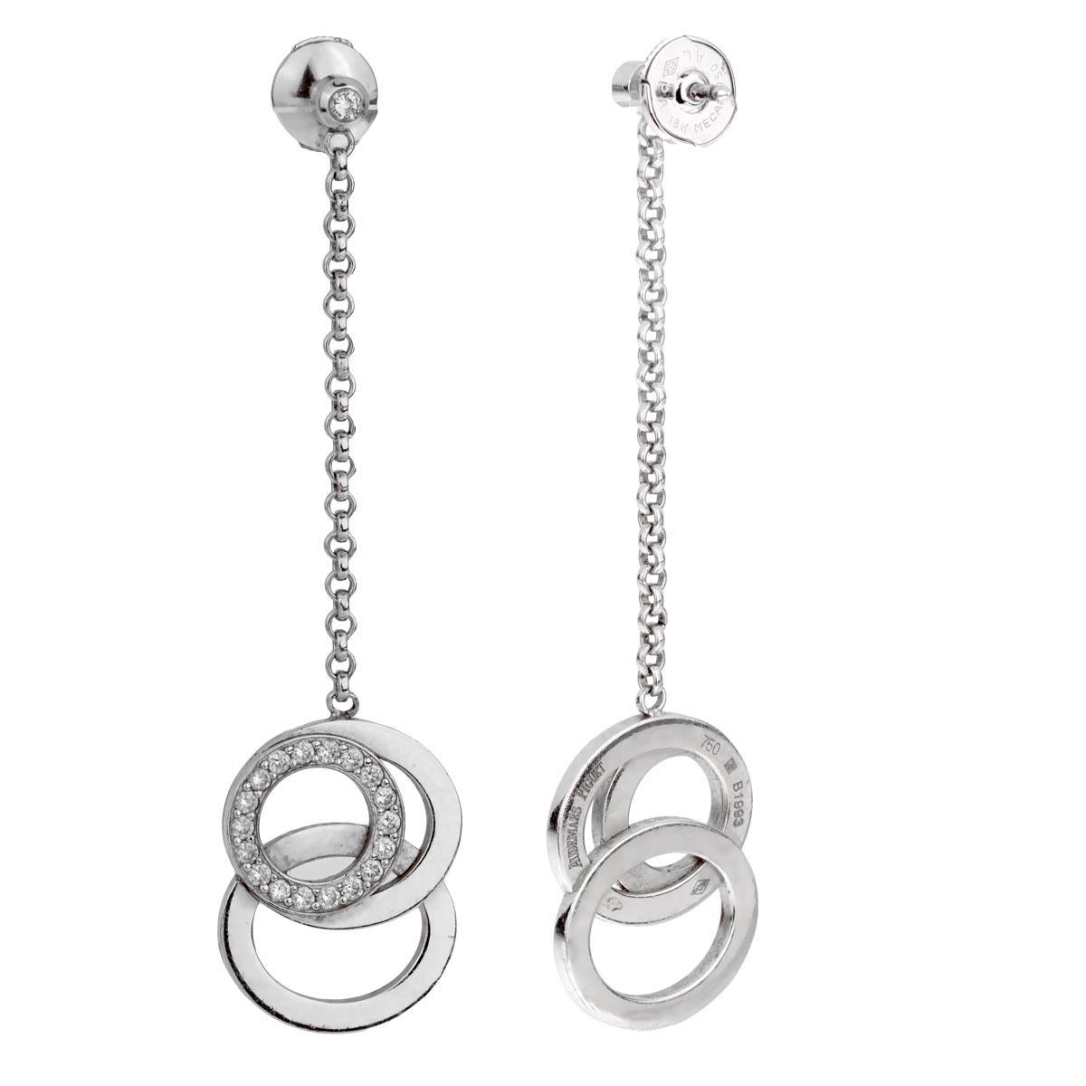 Ein ikonisches Paar Audemars Piguet-Diamantohrringe im Millenary-Design mit runden Diamanten im Brillantschliff aus 18 Karat Weißgold. Die Ohrringe haben einen Gesamtfall von 2,5