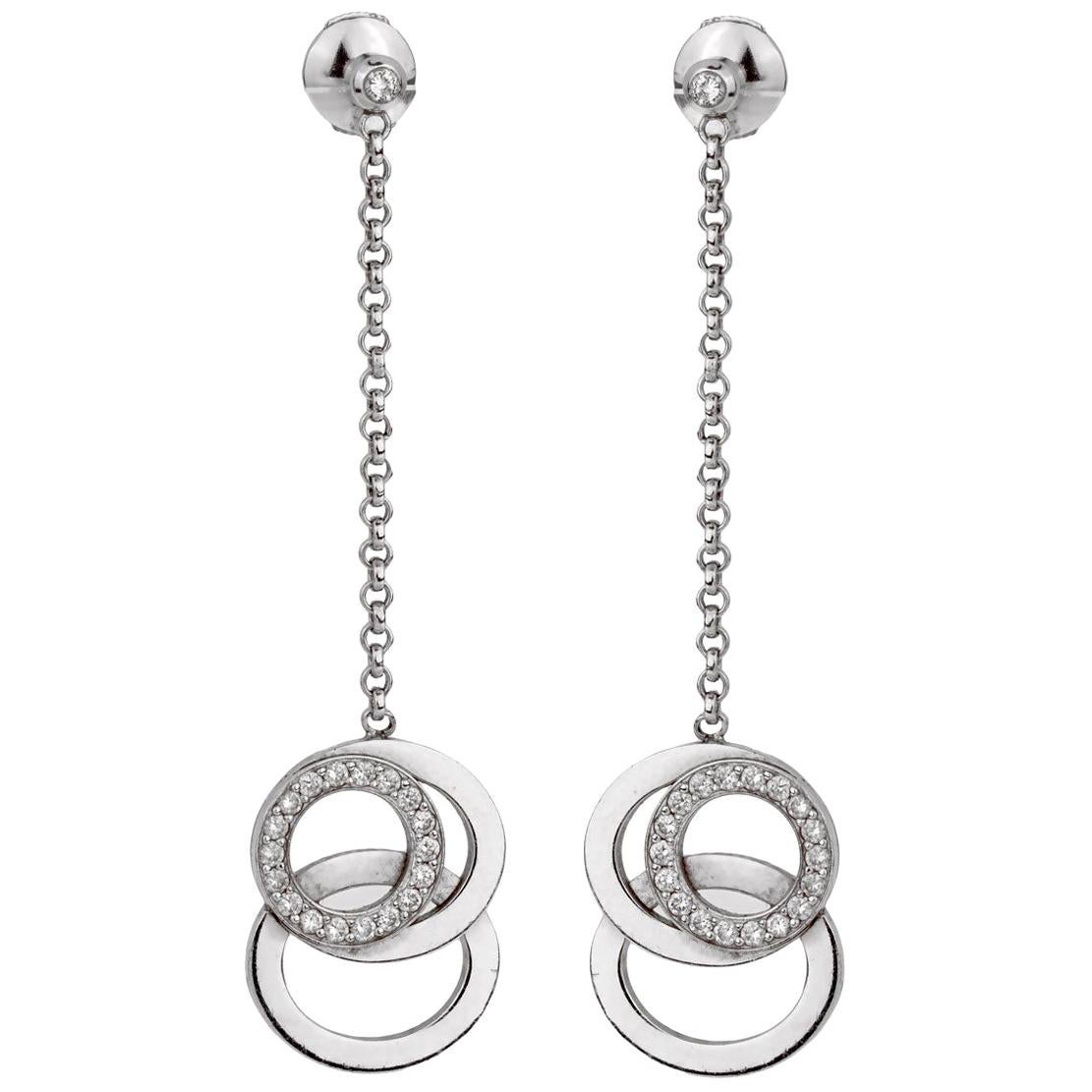 Audemars Piguet Millenary Diamond Drop White Gold Earrings For Sale