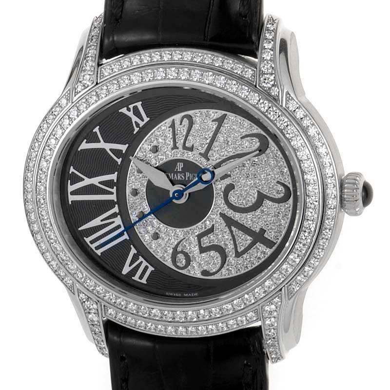 Diamonds are a girl's best friend, and with this timepiece from Audemars Piguet's Millenary collection, the diamond-loving lady is sure to get her fill. The watch is made of 18K white gold and the case, bezel, lugs and buckle are set with 192