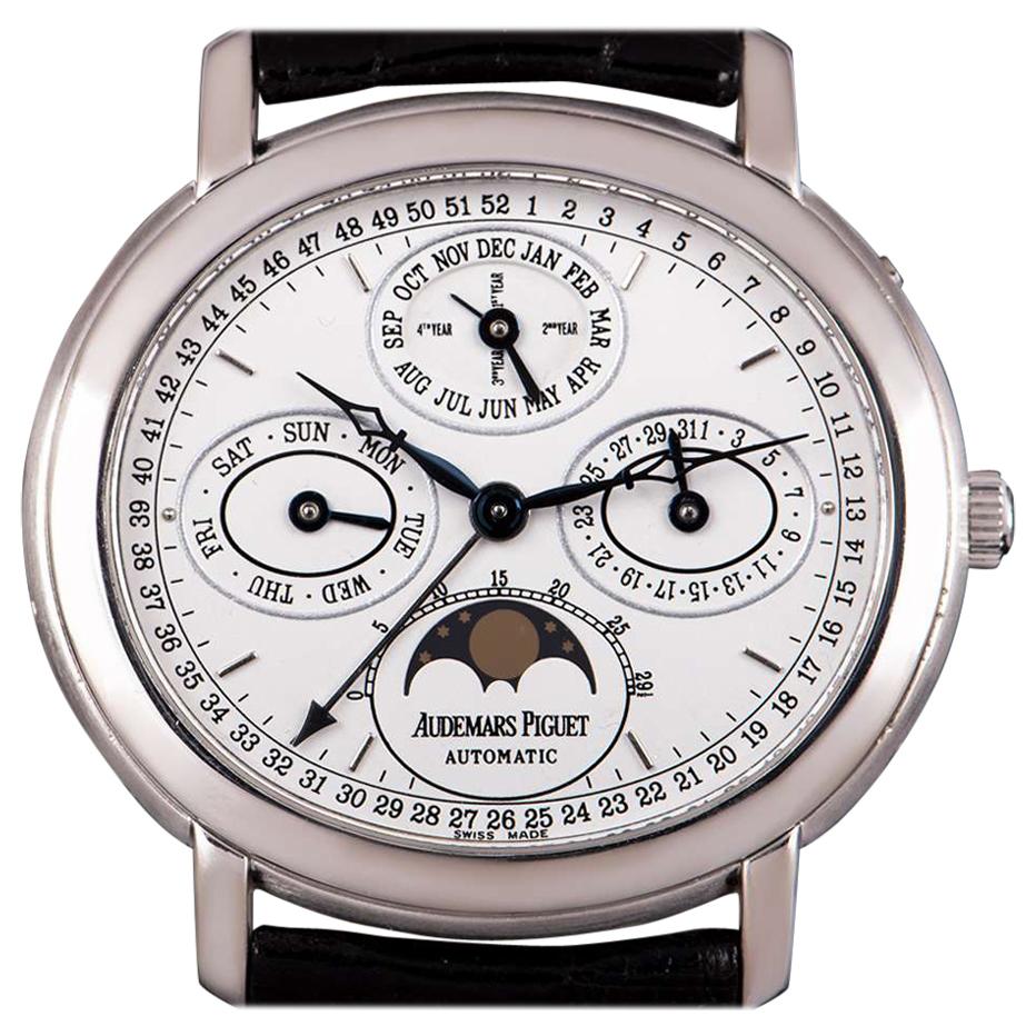 Audemars Piguet Millenary Quantieme Perpetual Calendar White Gold White Dial