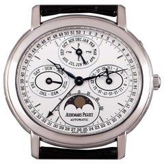 Retro Audemars Piguet Millenary Quantieme Perpetual Calendar White Gold White Dial