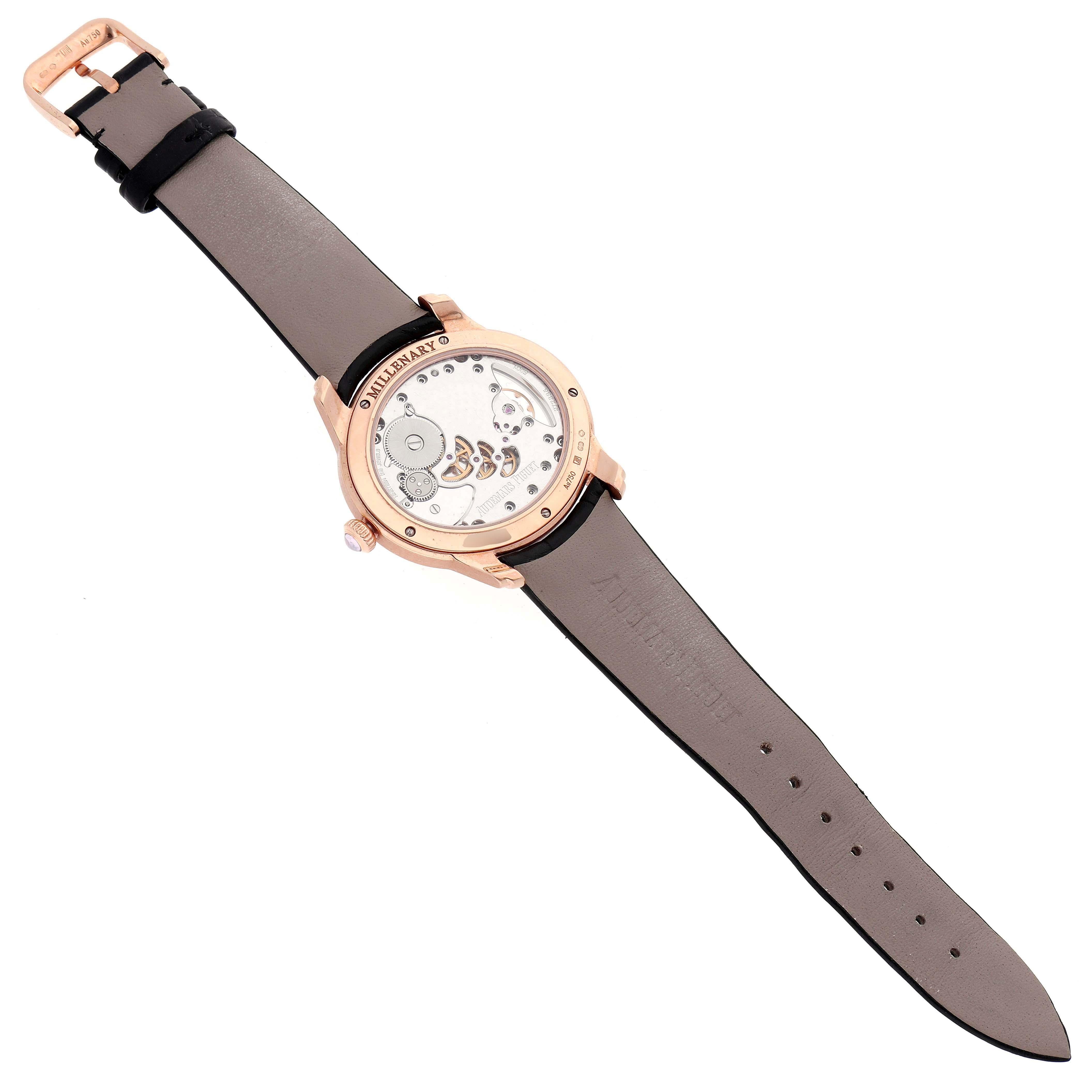 Audemars Piguet Millenary Rose Gold Mother of Pearl Diamond Ladies Watch 77247OR For Sale 6