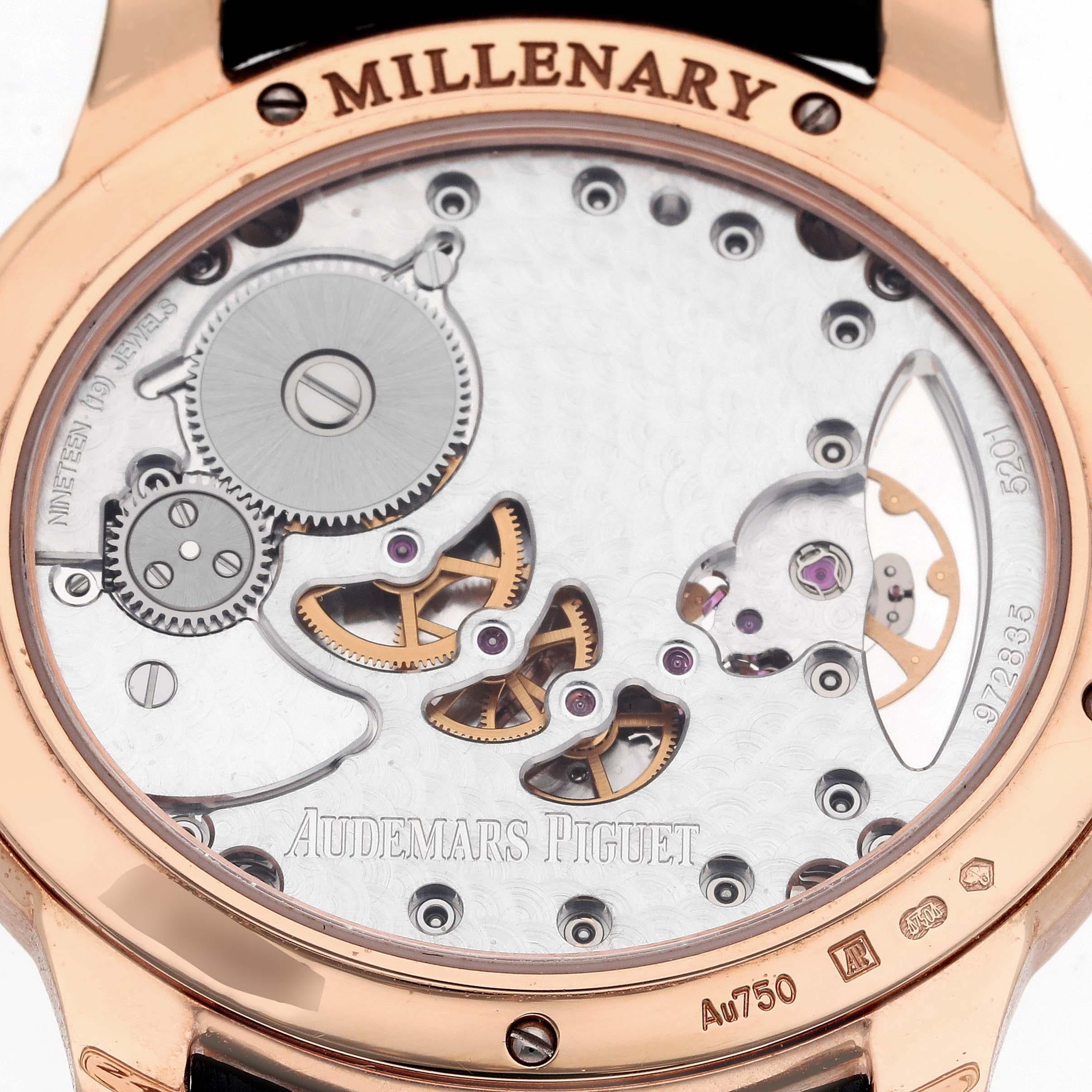 Women's Audemars Piguet Millenary Rose Gold Mother of Pearl Diamond Ladies Watch 77247OR For Sale