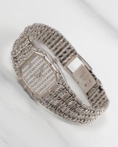Audemars Piguet Mini Bamboo Pave Diamond Stripe Dial Pave Diamond Bracelet 18k W