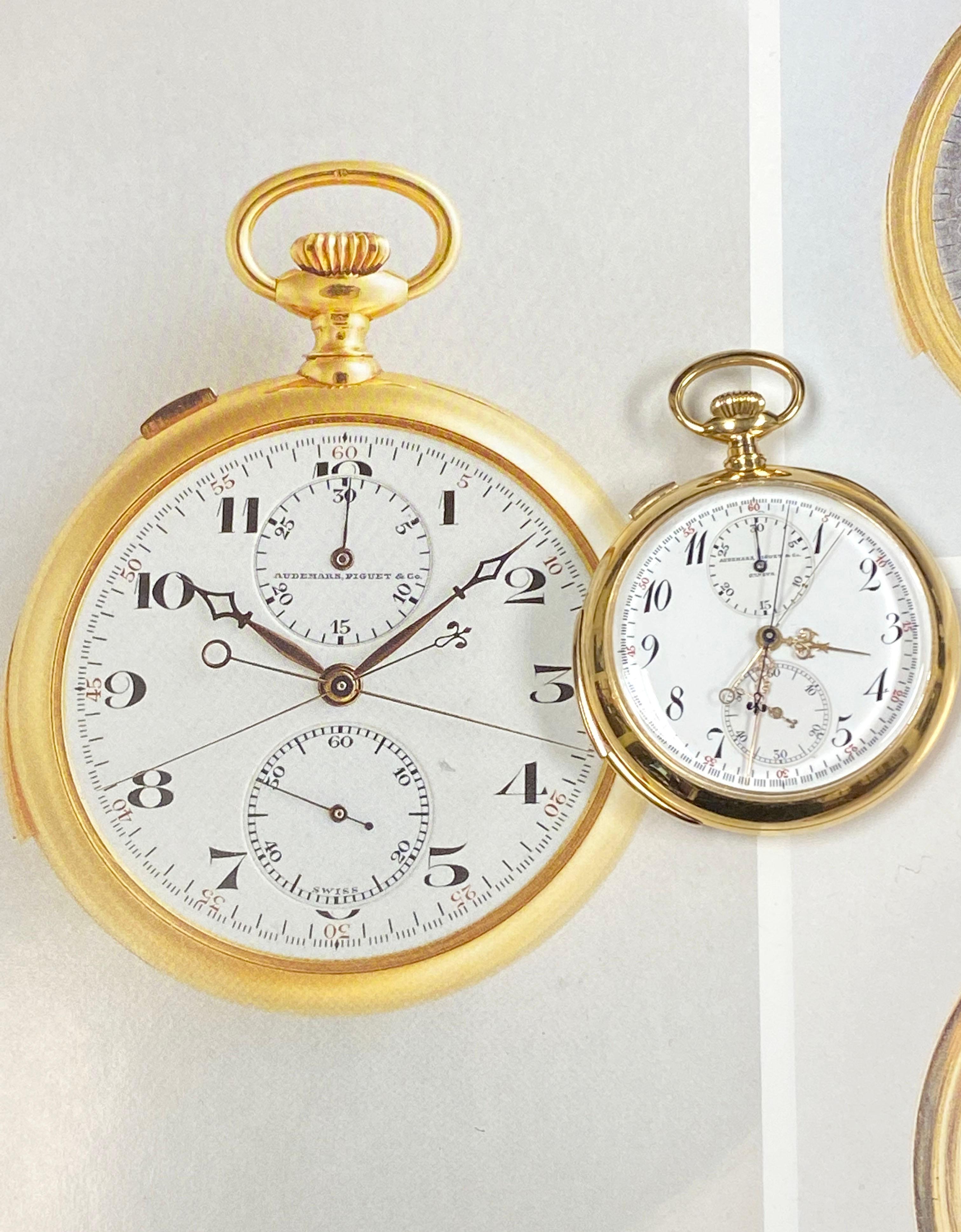 Audemars Piguet Minutenrepetition Chronograph Taschenuhr Historische Präsentation 3