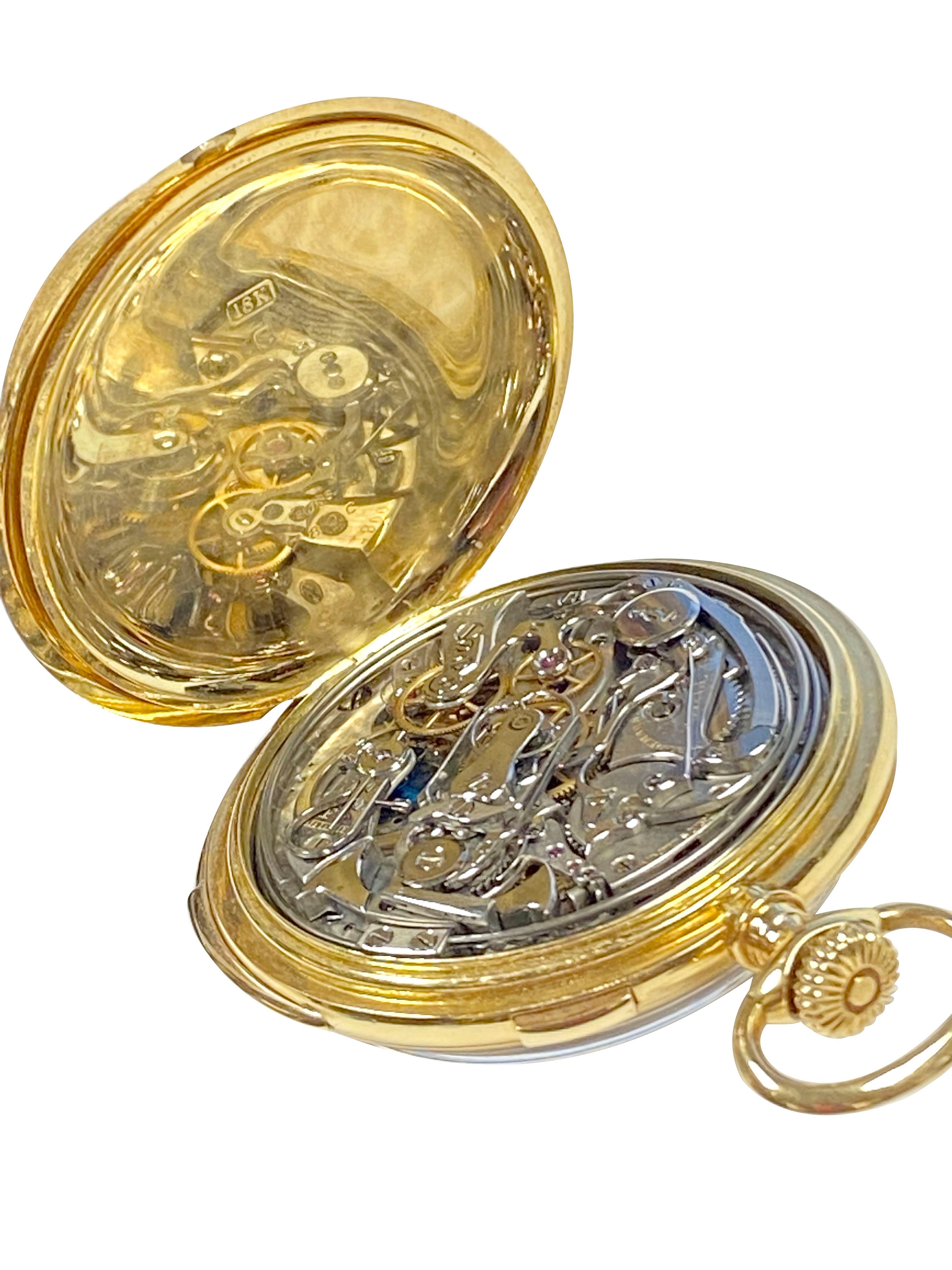 Audemars Piguet Minute Repeater Chronograph Pocket Watch Historic Presentation In Excellent Condition In Chicago, IL