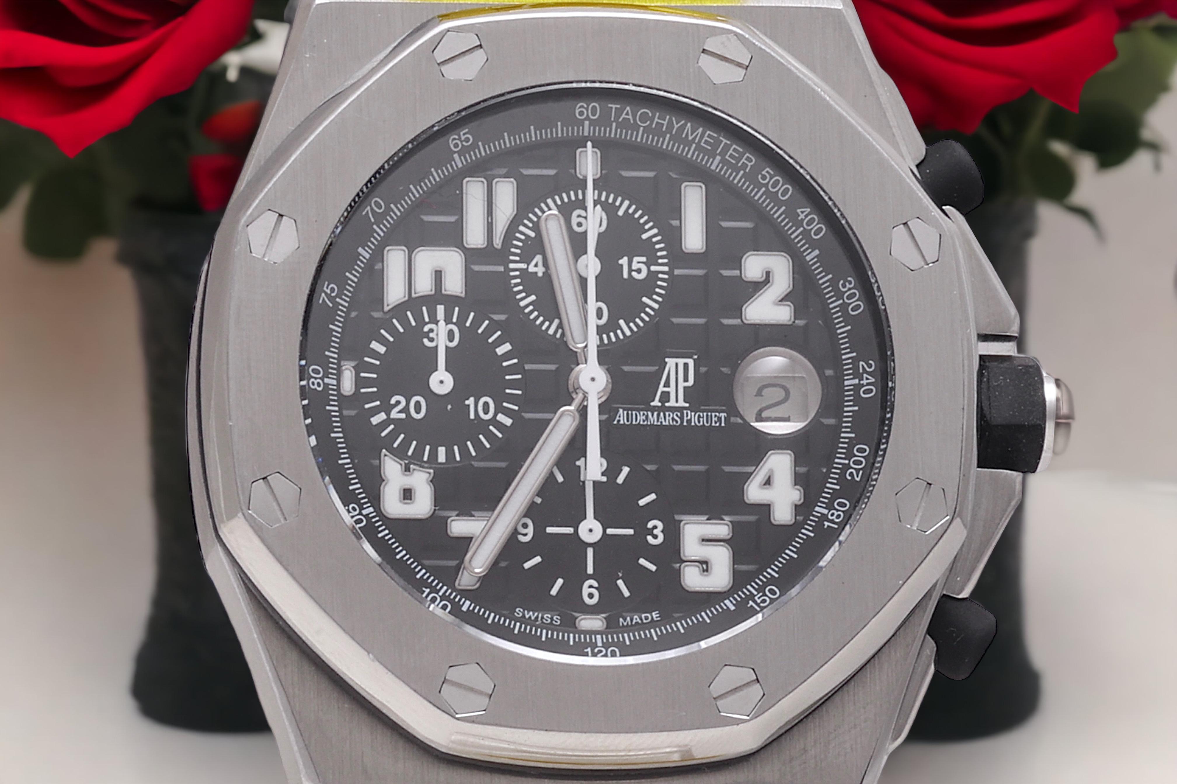 Audemars Piguet Off Shore Chronographe, Extract/Boîte/révision Réf. 26020ST en vente 7