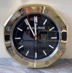 Vintage Audemars Piguet Officially Certified Chrome Gold Wall Clock 
