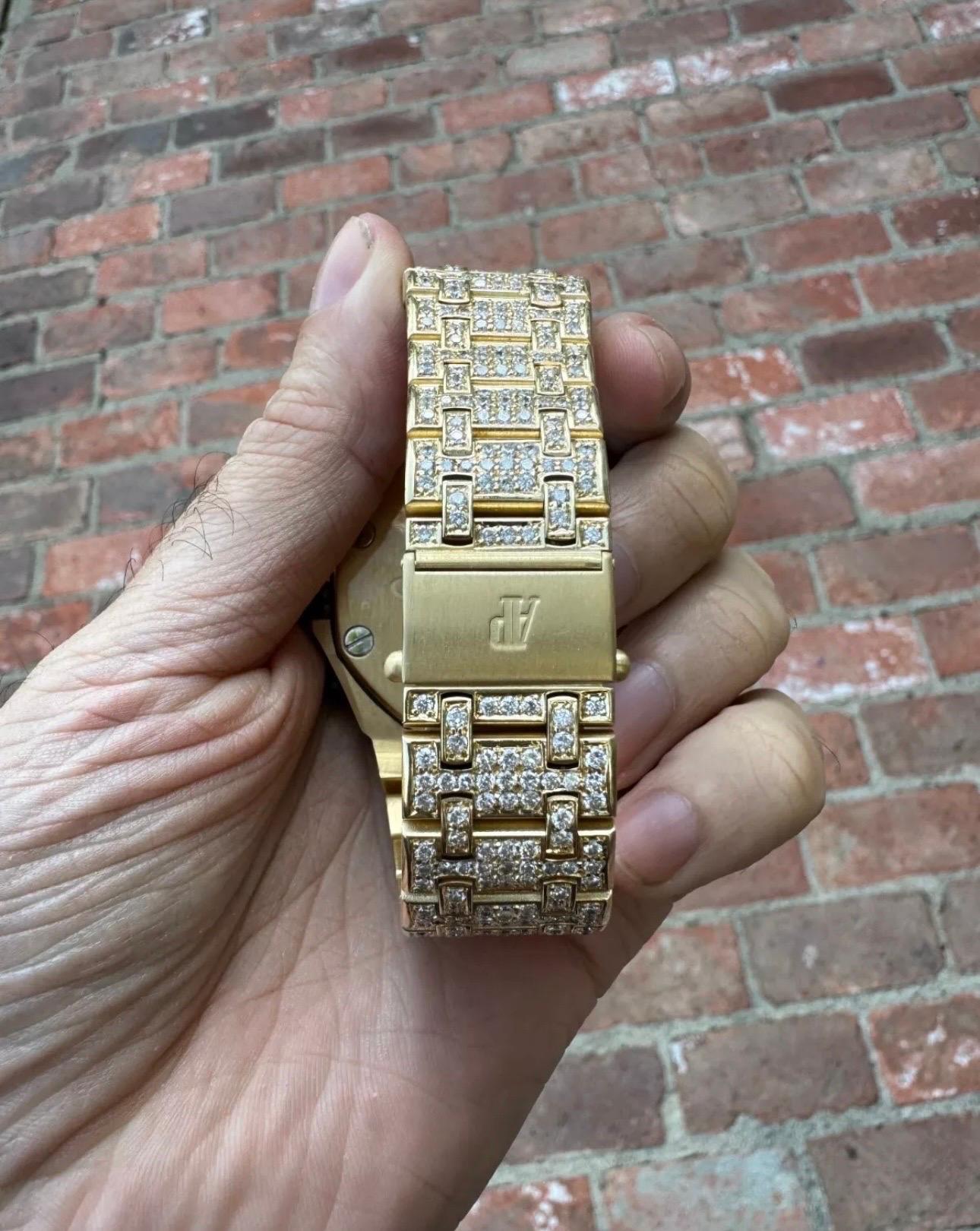 Modern AUDEMARS PIGUET OFFSHORE 42MM BRICK VS CUSTOM DIAMOND WATCH amazing piece For Sale