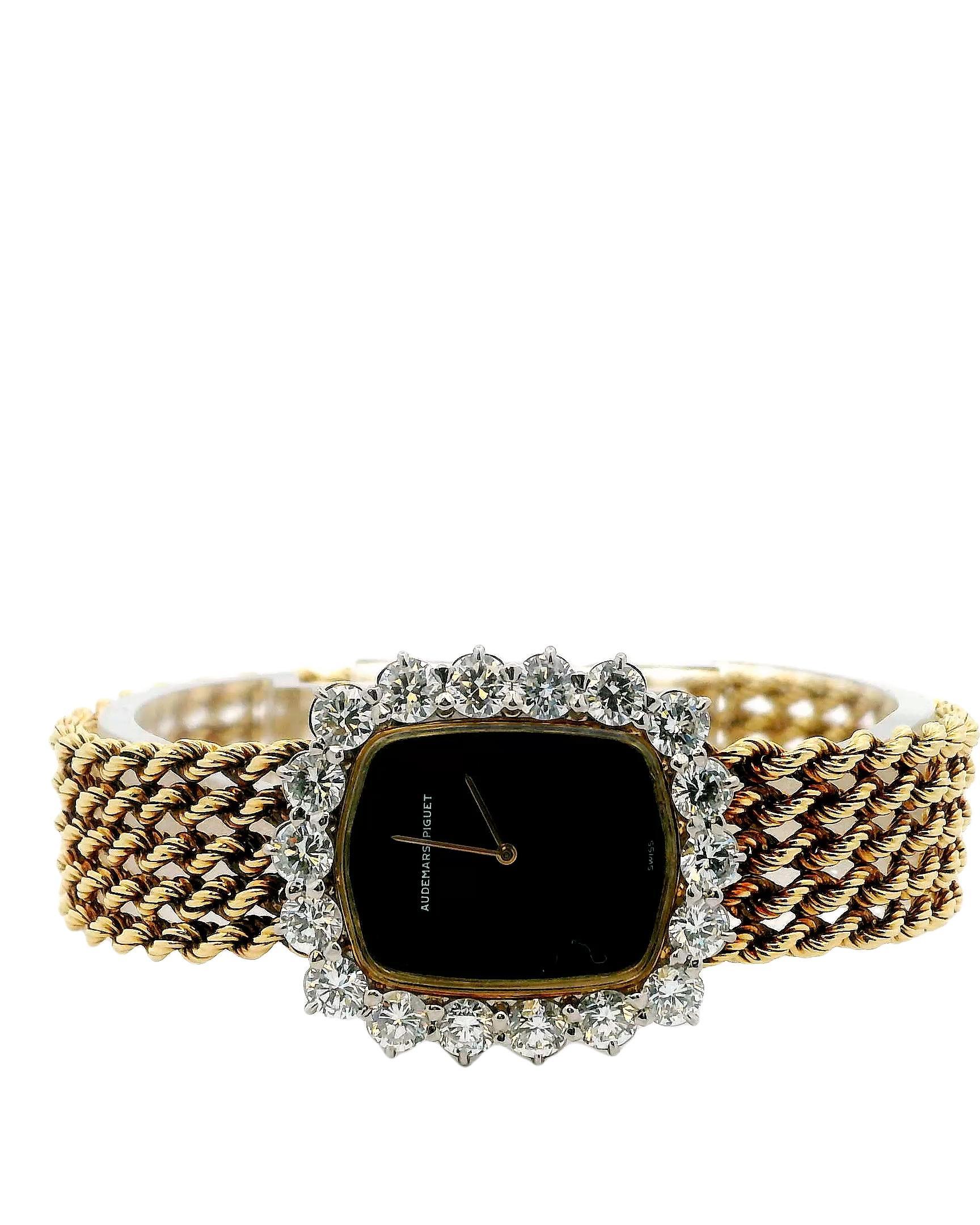 Audemars Piguet Onyx Zifferblatt Diamant Lünette Damenuhr 2