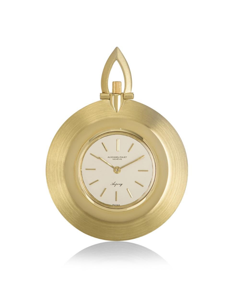 Audemars Piguet Open Face Dress Pocket Watch Retailed by Asprey Yellow Gold In Excellent Condition In London, GB