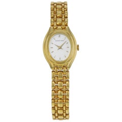 Audemars Piguet Oval White Dial 18 Karat Yellow Gold Hand Wind Ladies Watch