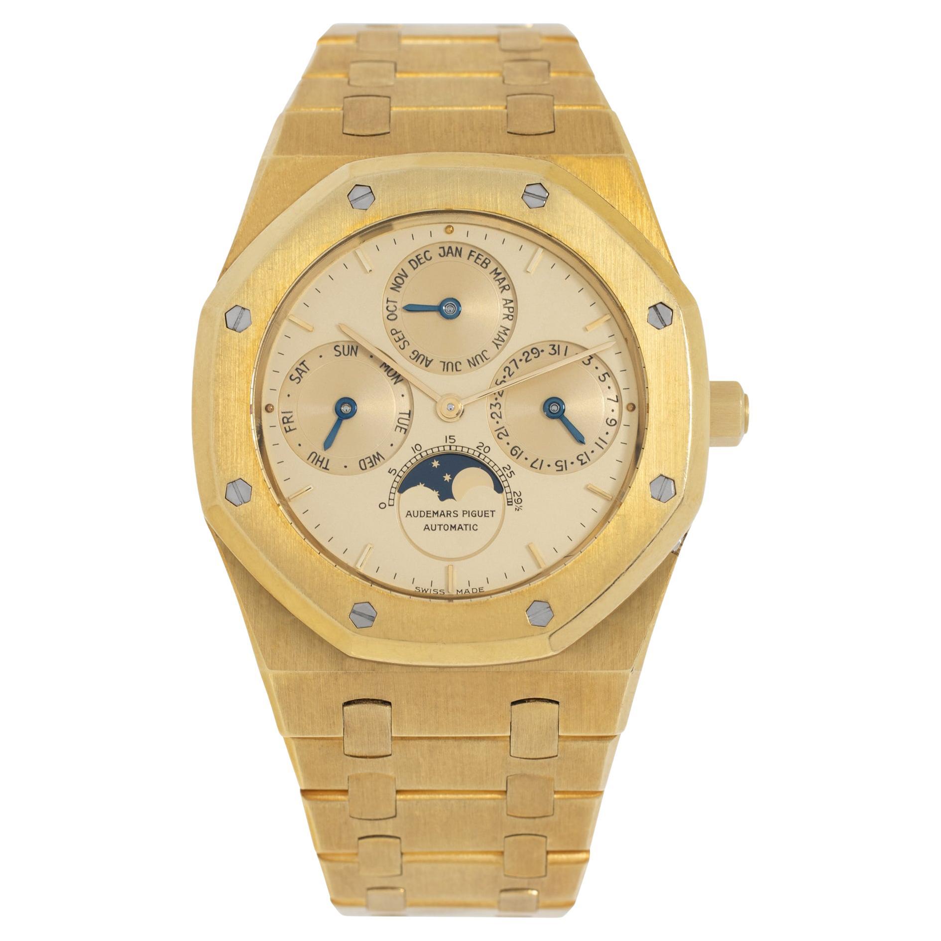 Audemars Piguet Perpetual Calendar 25654BA.00.0944BA.01 Gold dial 39mm watch For Sale