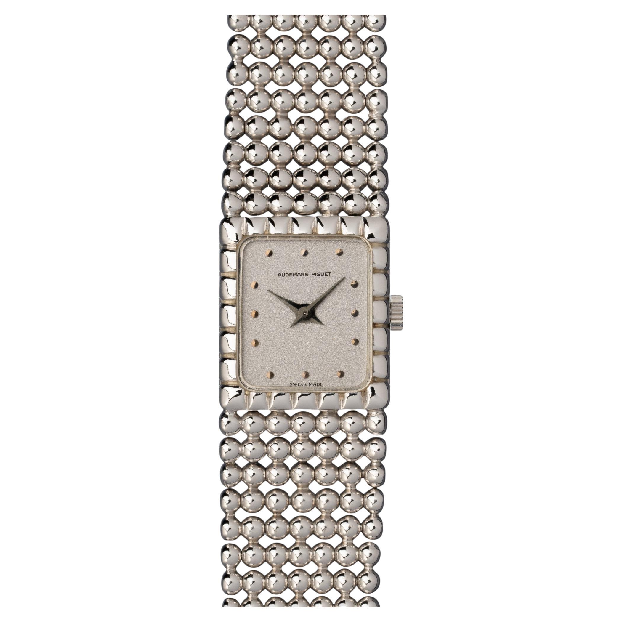 Audemars Piguet Pinball Quadrante Argento Donna 18k WG Anni 80 in vendita