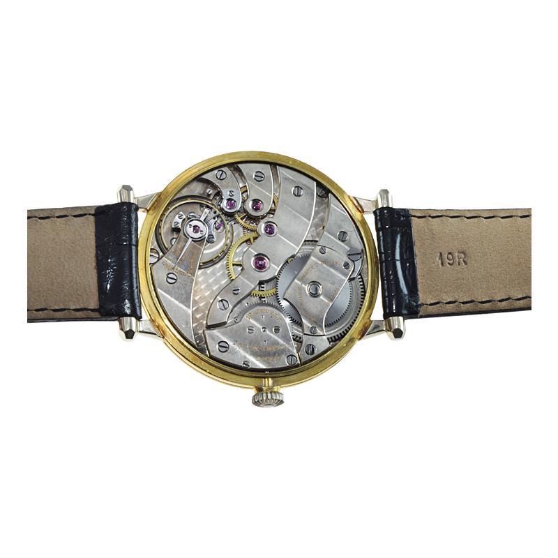 Audemars Piguet Platinum and Gold Art Deco Oversized Pocket Wristwatch, 1930s For Sale 3