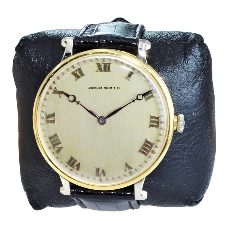 Audemars Piguet Platinum and Gold Art Deco Oversized Pocket Wristwatch ...