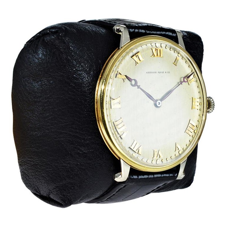 Audemars Piguet Platinum and Gold Art Deco Oversized Pocket Wristwatch ...