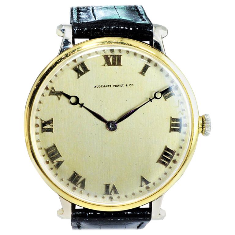Audemars Piguet Platinum and Gold Art Deco Oversized Pocket Wristwatch ...