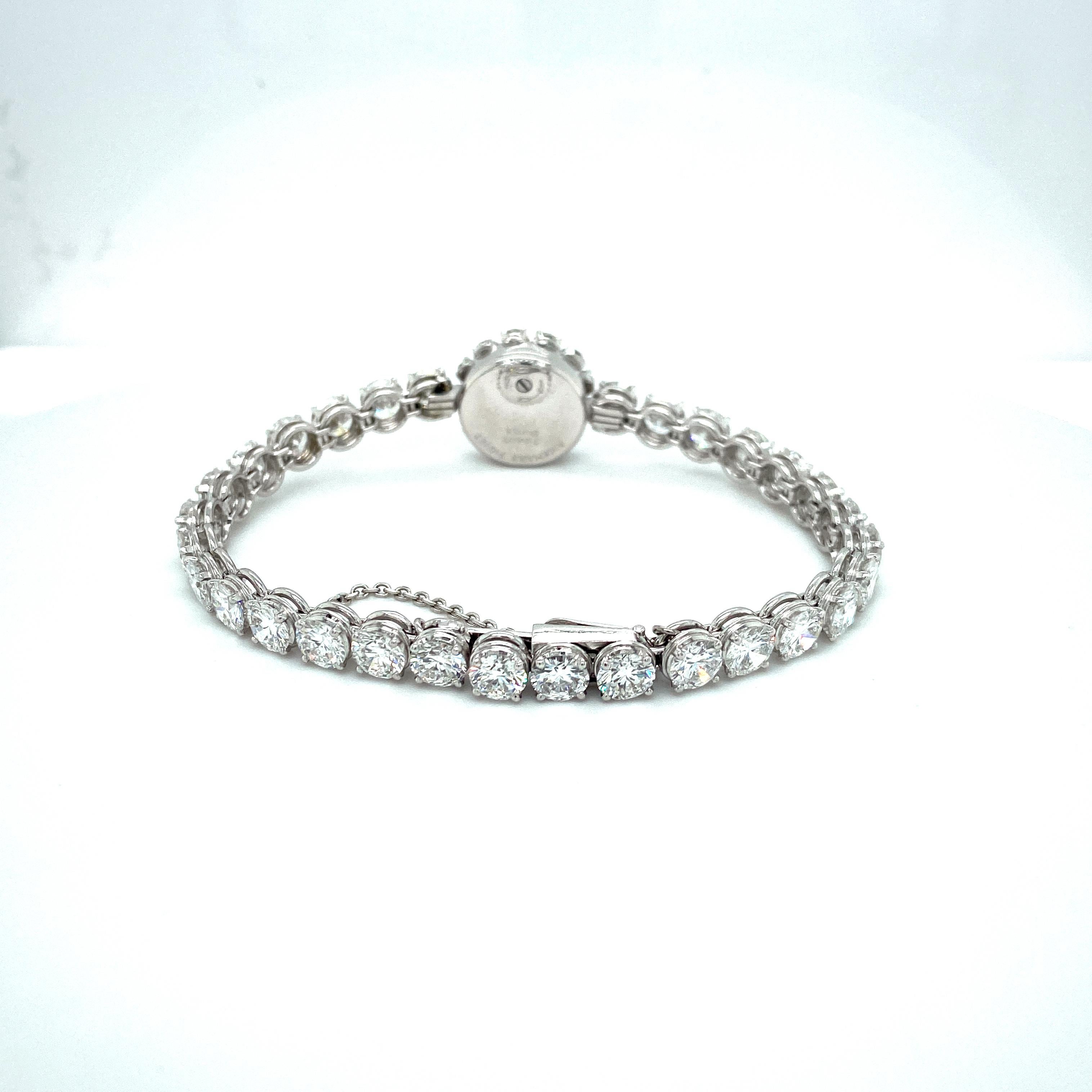 Vintage Platinum Audemars Piguet Haute Joaillerie Diamond Tennis Bracelet Watch For Sale 1