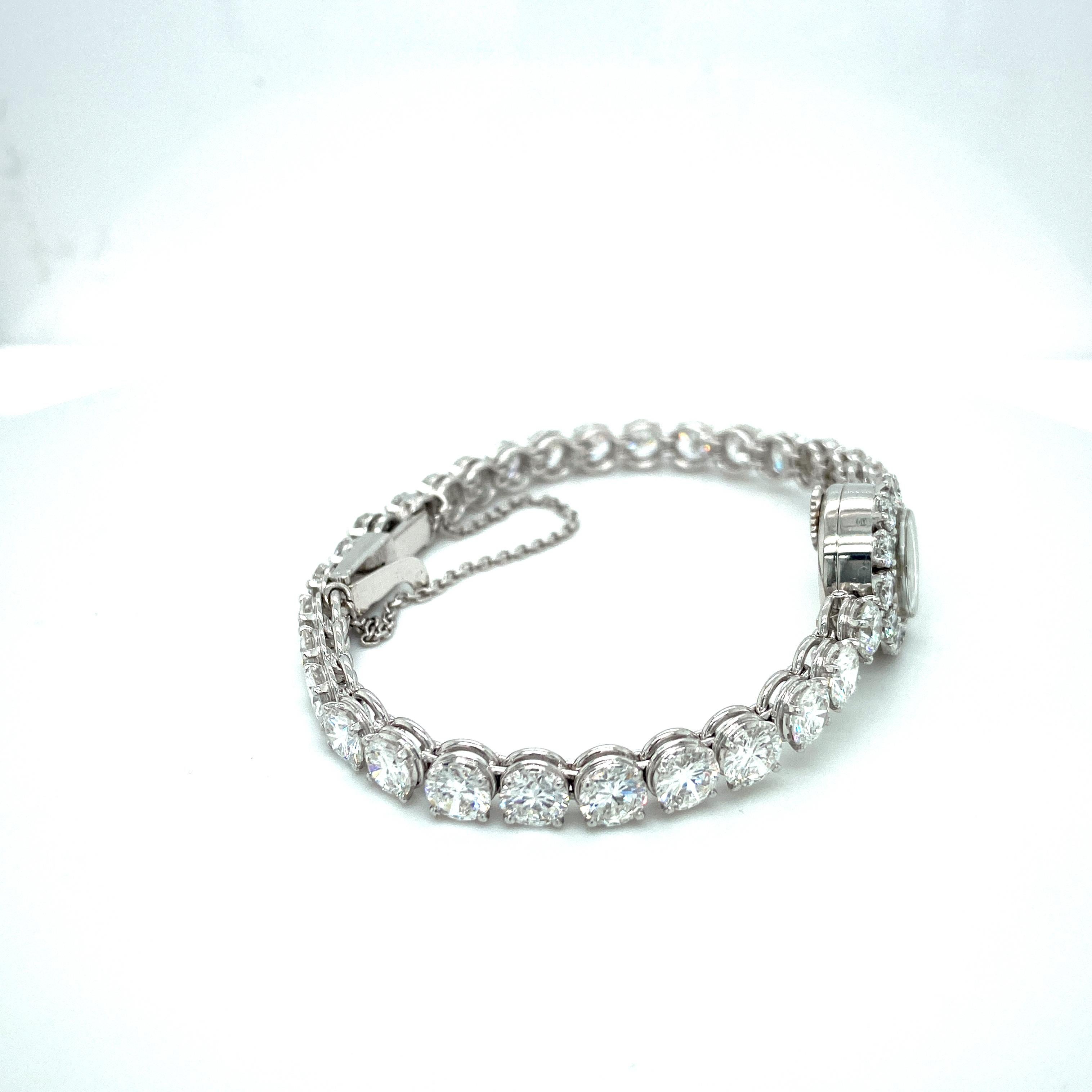 Audemars Piguet, montre-bracelet tennis haute joaillerie vintage en platine et diamants en vente 4